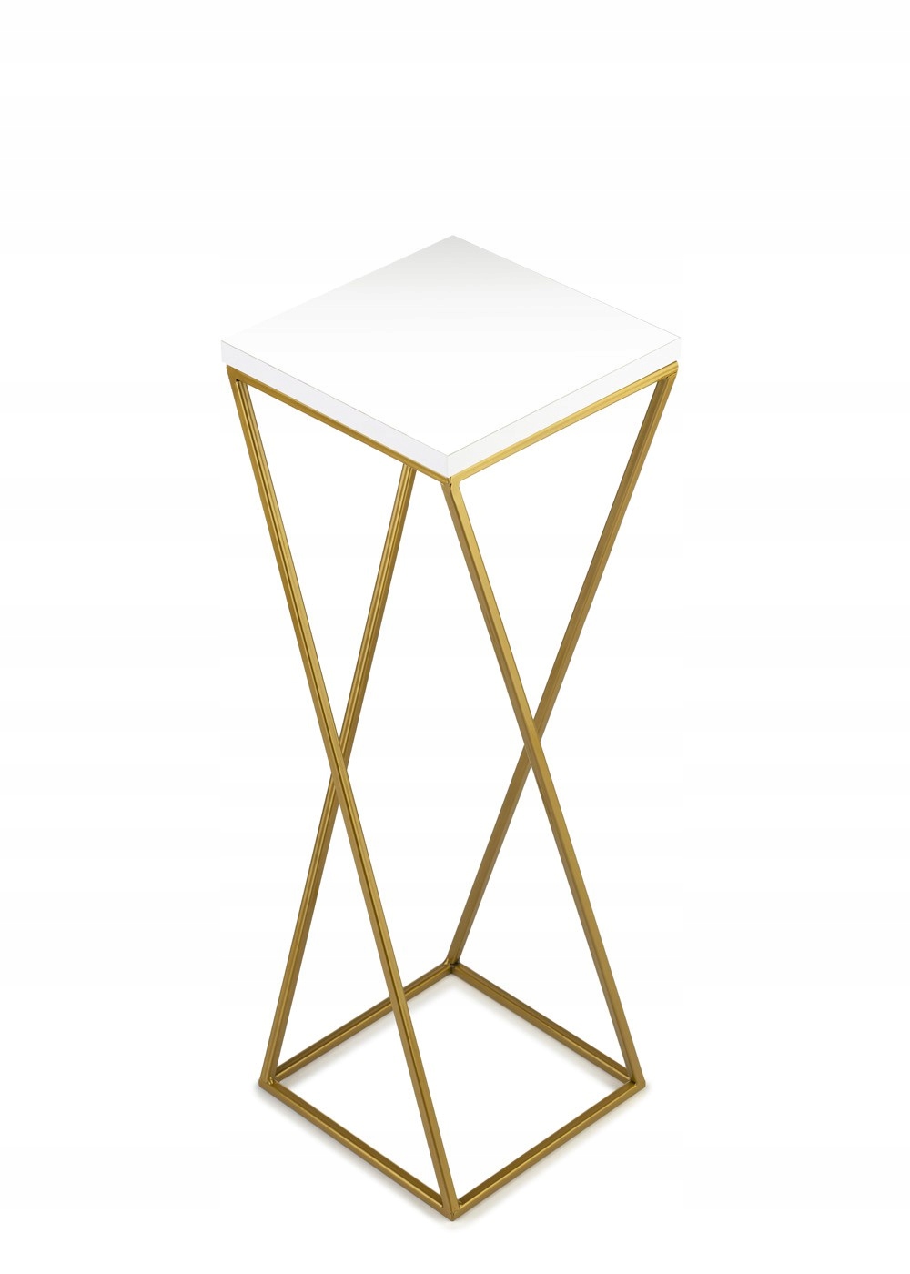 

Nowoczesny Kwietnik Złoty Metal Blat Mdf 70 cm