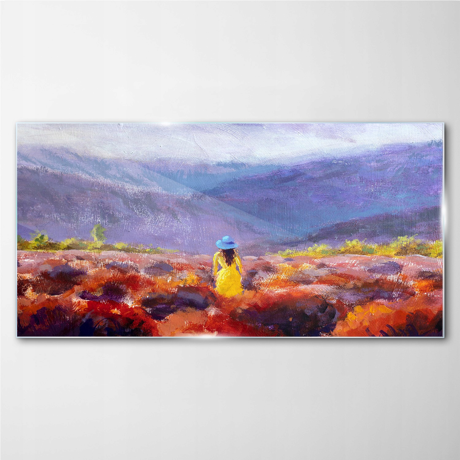 

Obraz szklany na ścianę Krajobraz łąka góry 140x70