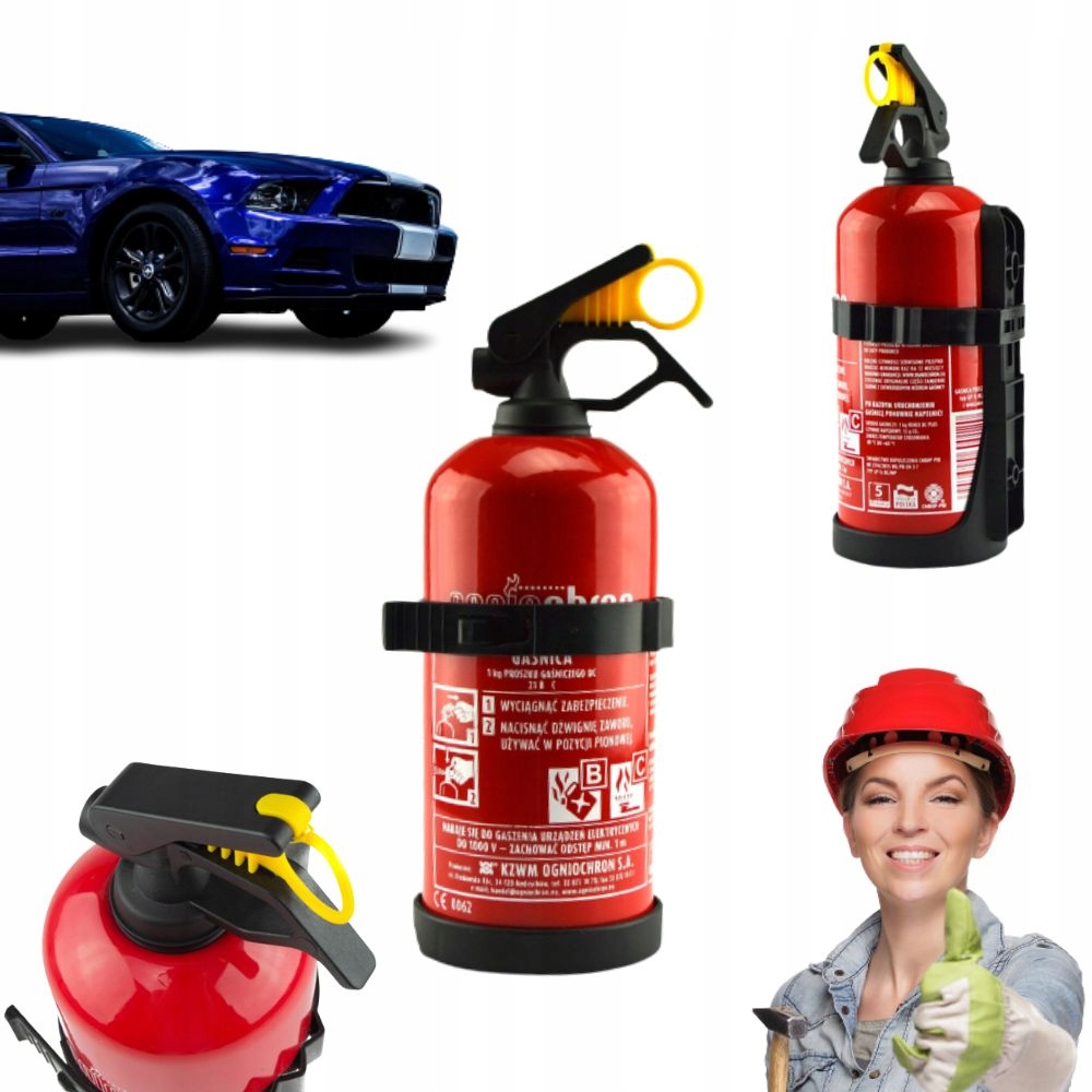 

Gaśnica Proszkowa samochodowa domowa 1KG Uchwyt