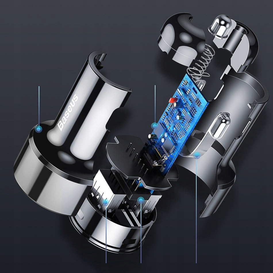 Ładowarka Samochodowa 2X USB QC 45W BASEUS 6A 3.0 Kod producenta CCMLC20A-01