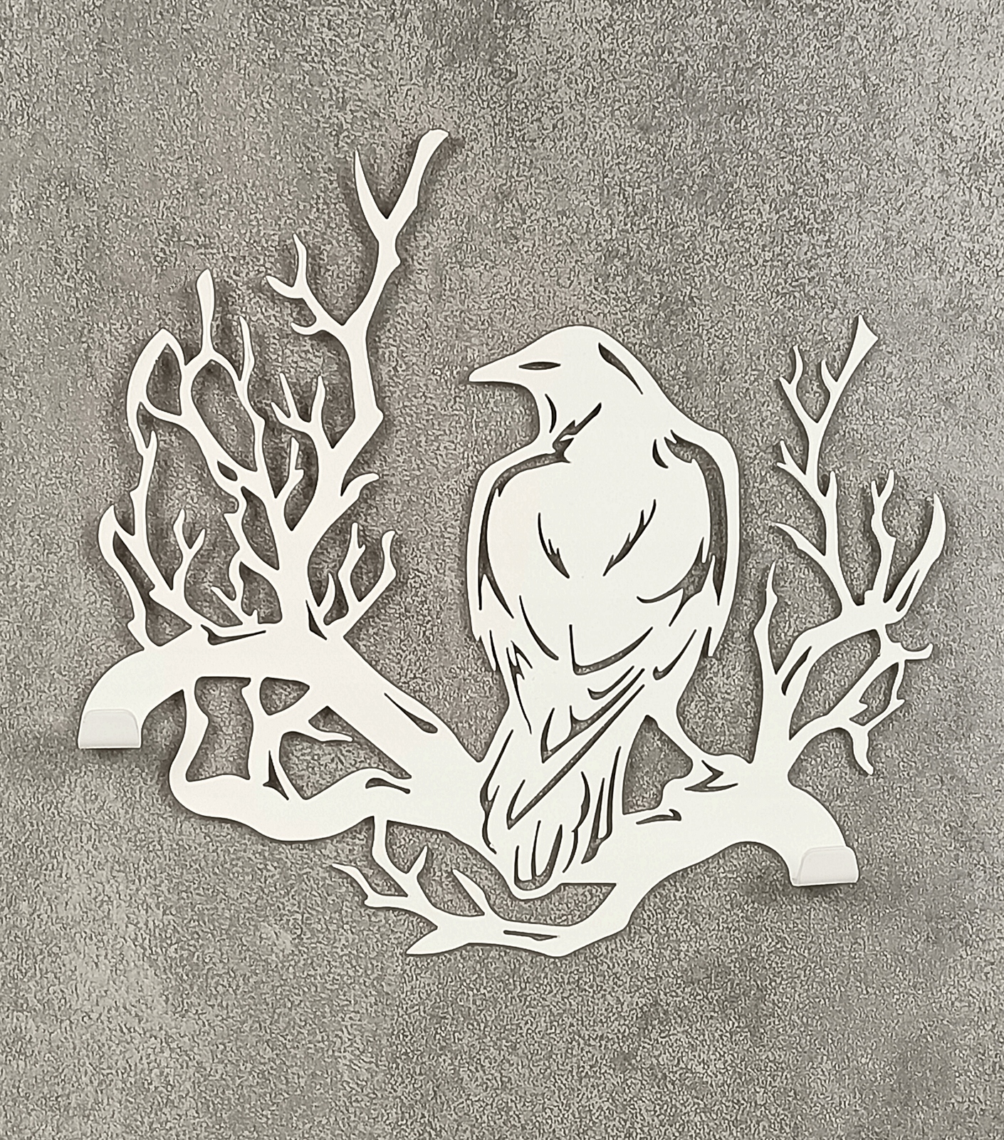 WIESZAK CROW -STALOWY -BIAŁY