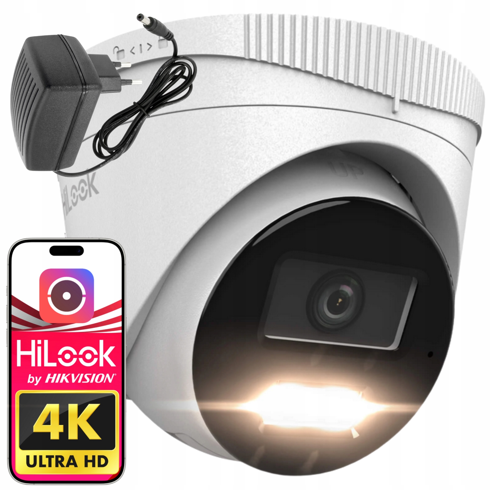 Kamera IPCAM-T8-30DL 8MPX Ip IR30M Smart Hybrid Light Detekcja Zasilacz