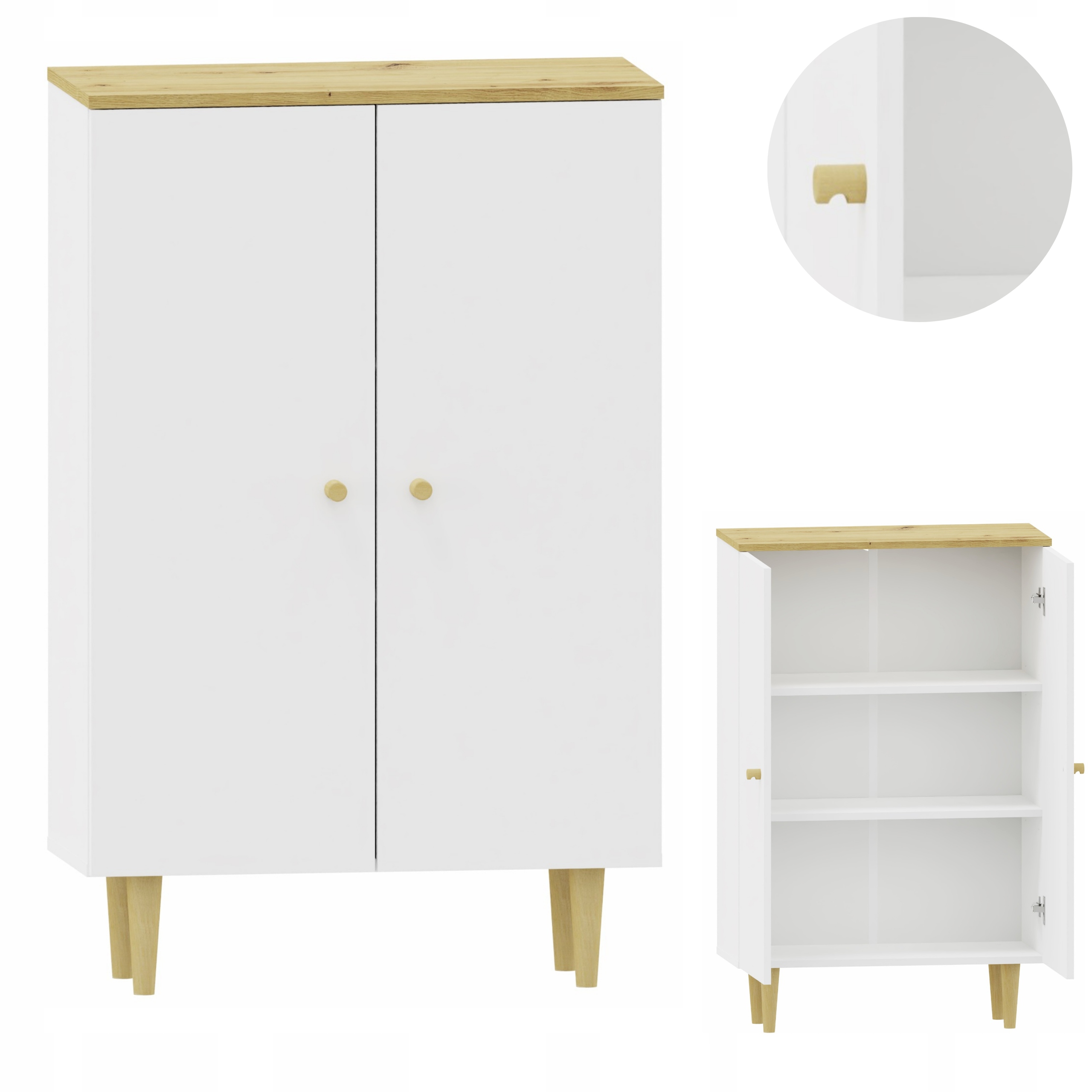 Komoda Range Com 70 2D artisan-biela šatňa, skriňa, obývacia izba, detská izba