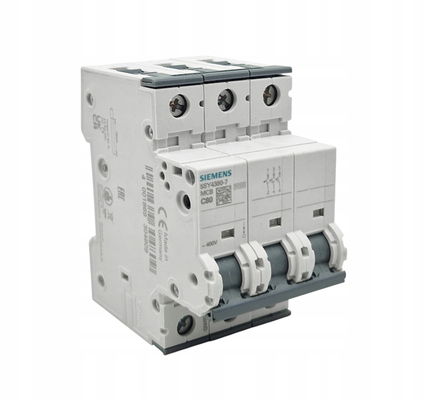 Nadproudový Vypínač Siemens 5SY4380-7 80A 3P 400V IP20