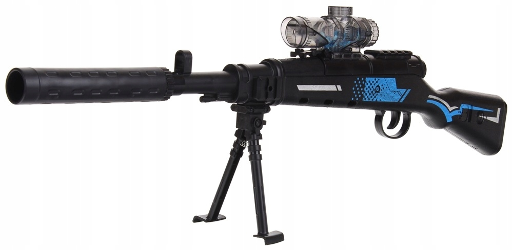 Karabin Pistolet M4 Snajperski Kulki Żelowe Wodne Celownik Tłumik Magazynek