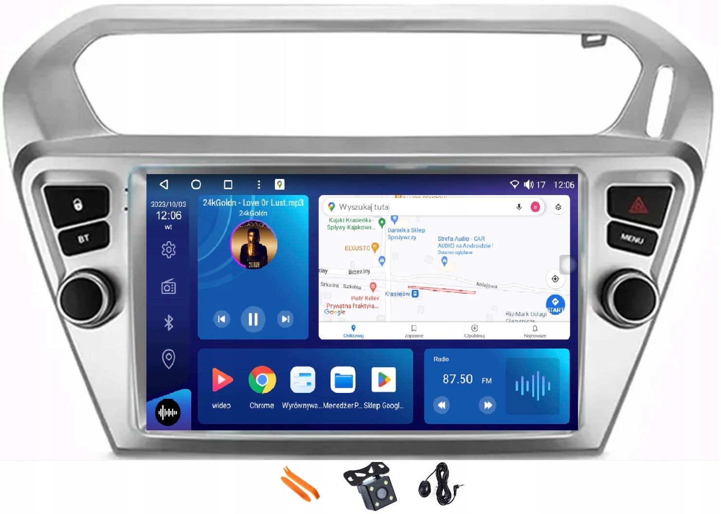 Radio Android Nawigacja XQ8250S Qled Carplay Lte Gps Dsp Peugeot 301 12-16