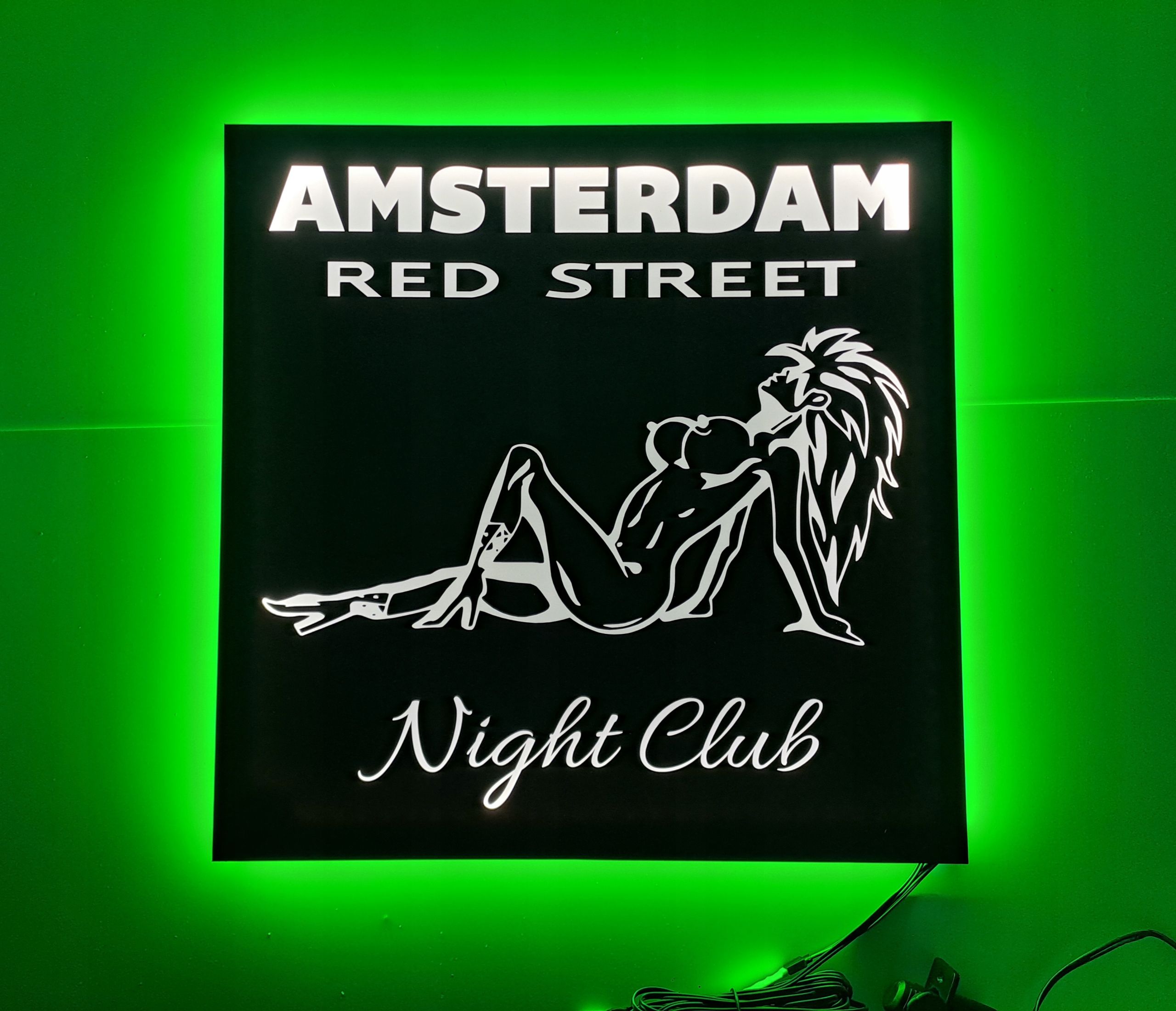 Led tabuľa Amsterdam Red Street nad posteľ s podsvietením kabíny Tir Lkw