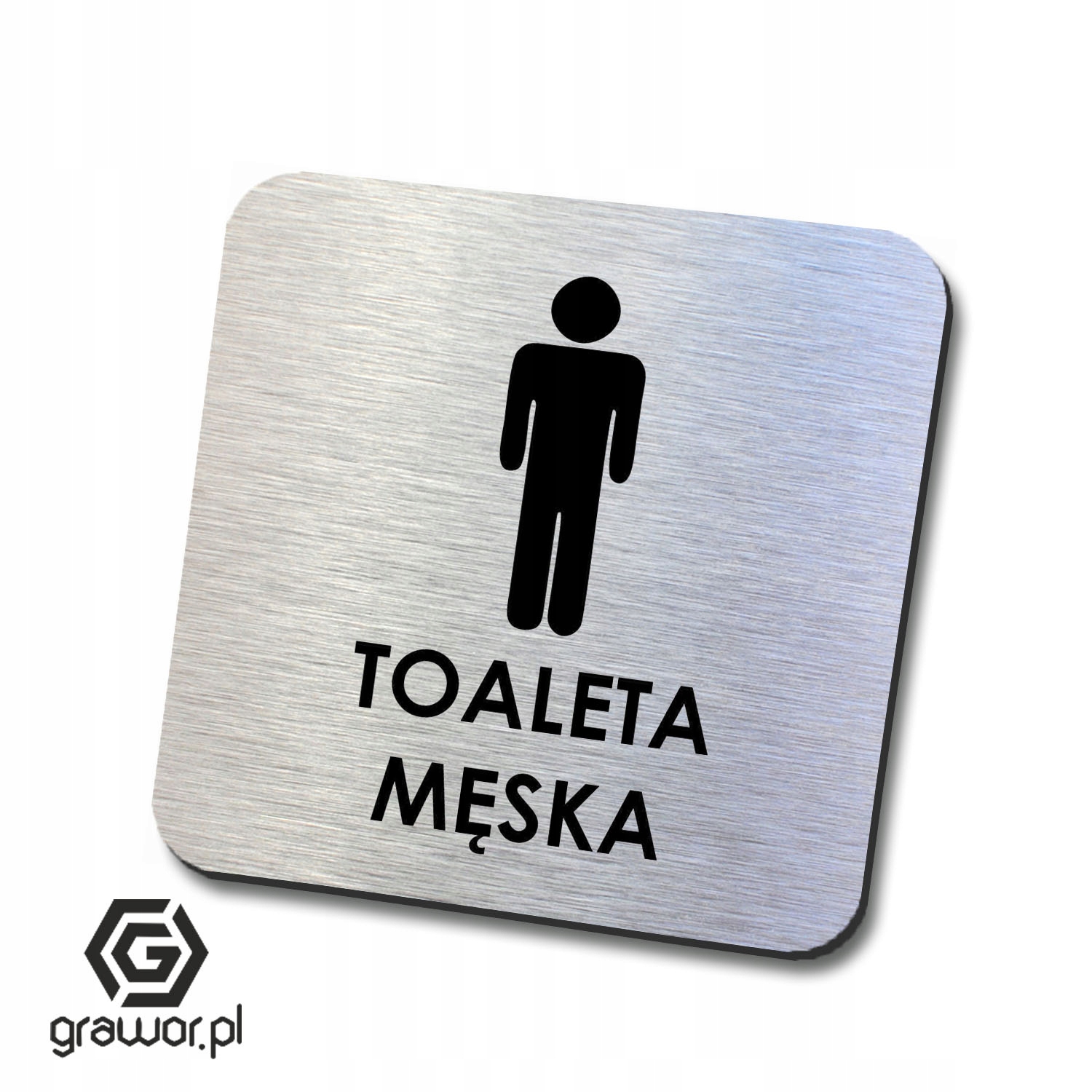 Srebrna tabliczka informacyjna parking 10x10cm Rodzaj tablicy grawerowane