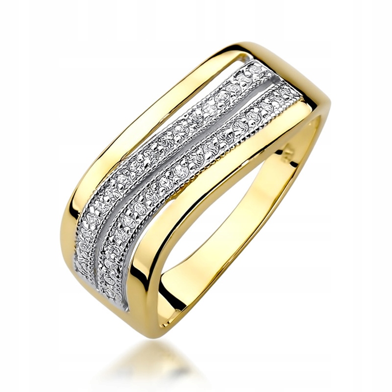 Złoty Pierścionek Obrączka z Brylantami 0,18ct 585