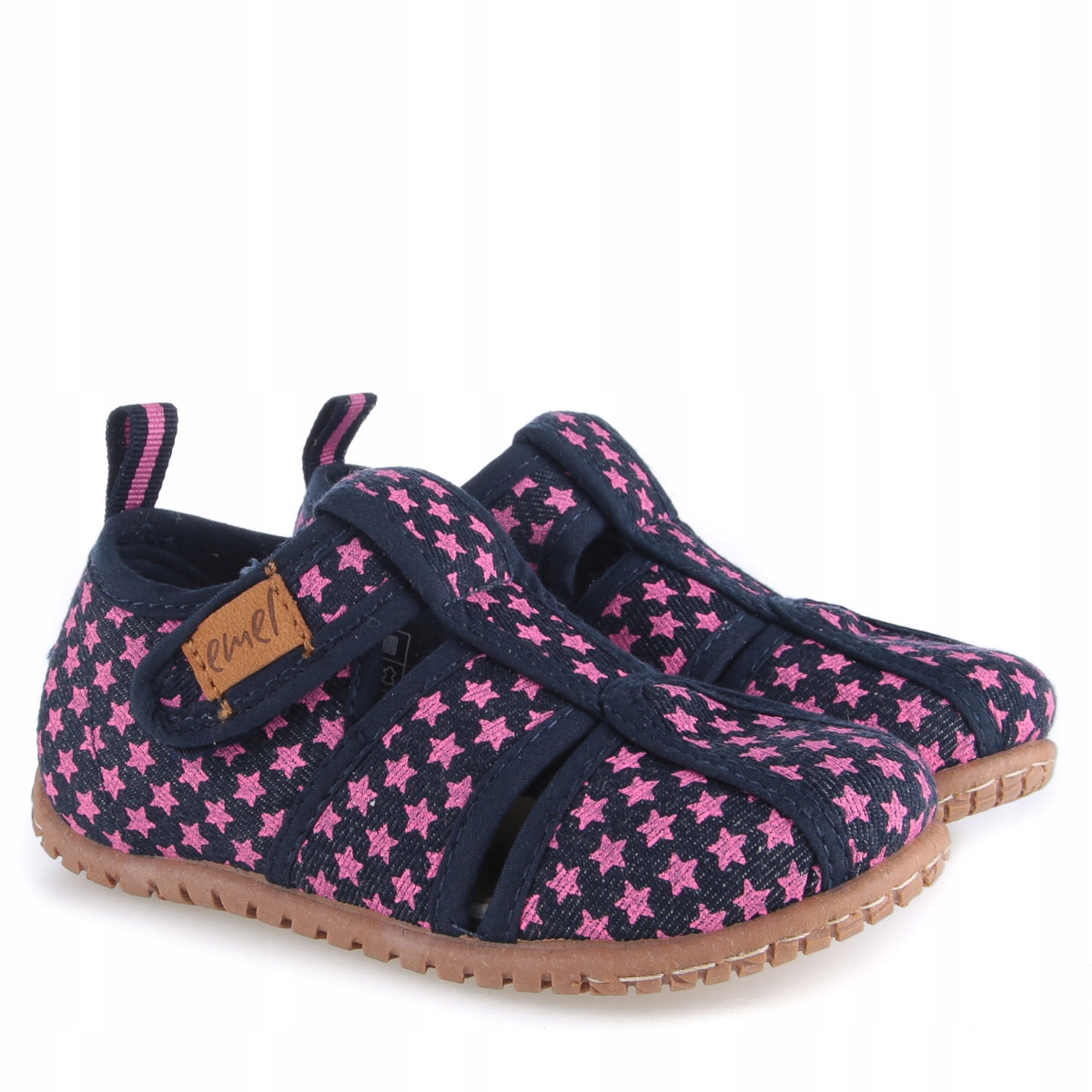 EMEL KAPCIE DZIECIĘCE RZEP granatowe w różowe gwiazdki 101-3 R 29