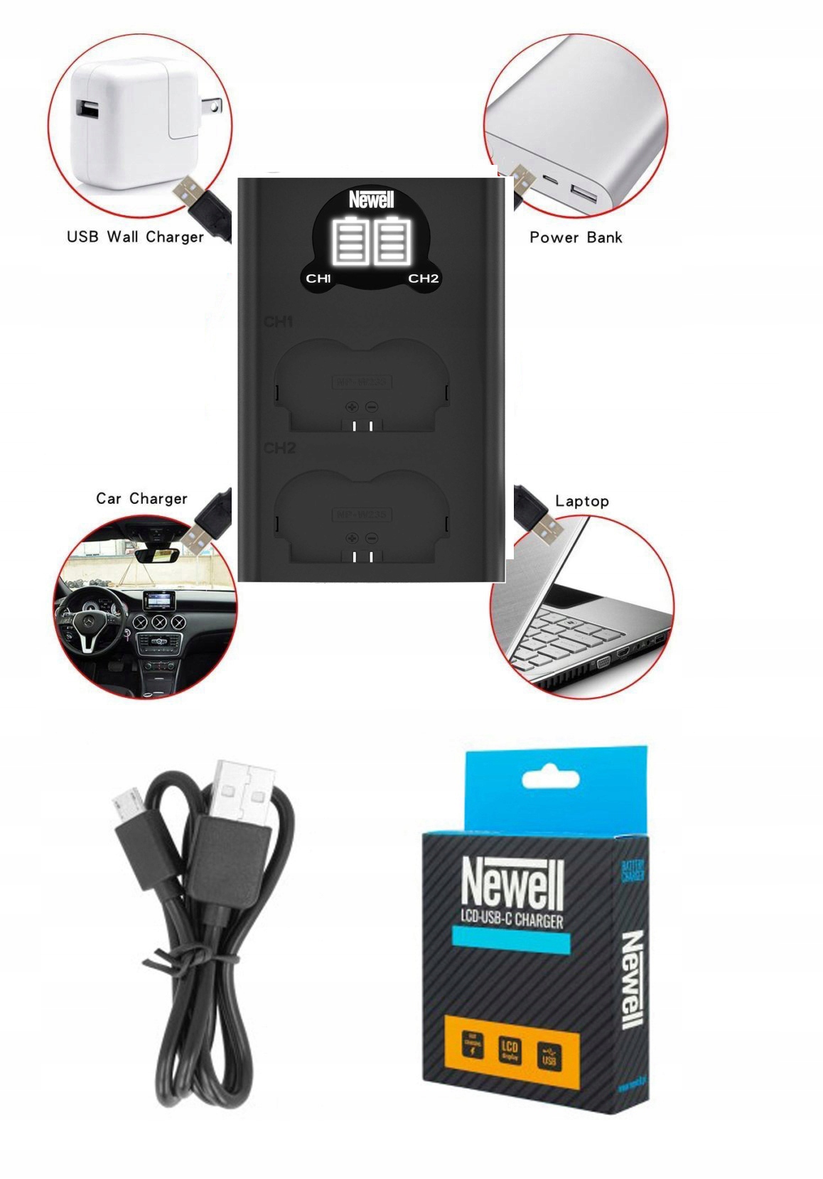 ŁADOWARKA USB DUAL LCD DO FUJIFILM GFX 100 II 2 GFX 100S GFX 50S II 2