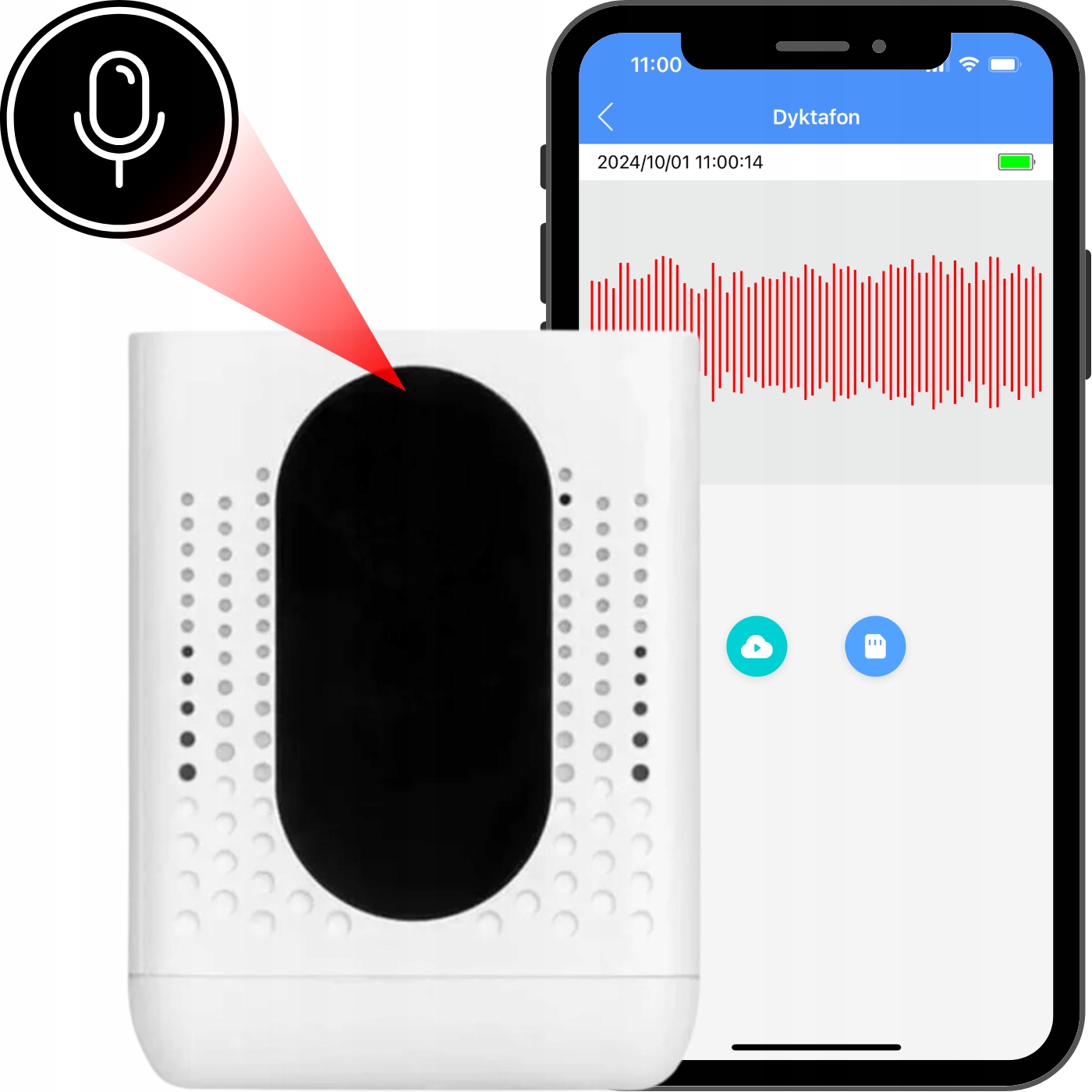 Špionážní Diktafon Wifi Odposlech Aplikace Dálkový Odposlech Mini Malý