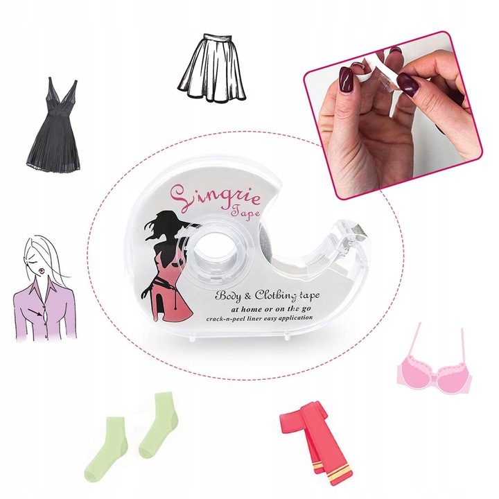 TAŚMA PLASTRY DWUSTRONNA DO UBRAŃ CIAŁA ROLKA 3 ROLKI15m Płeć kobieta