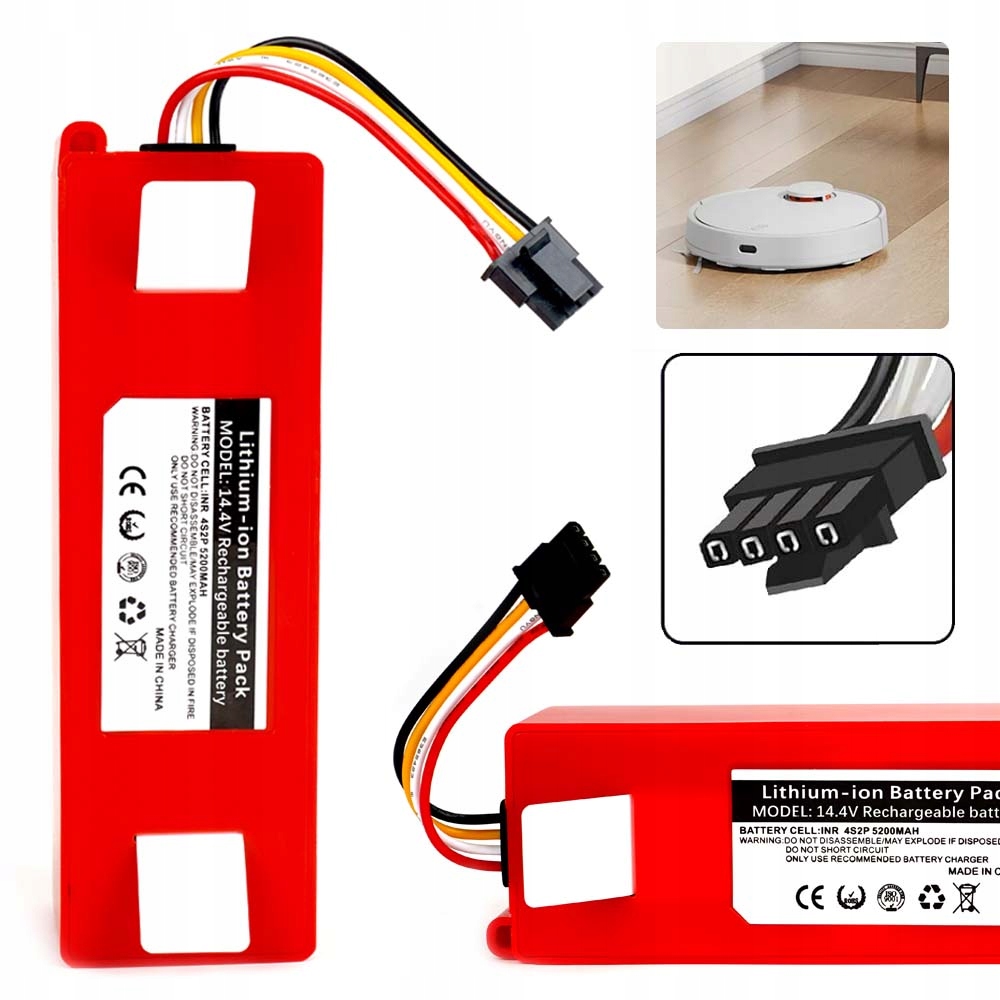Vyměnitelná Baterie Pro Xiaomi Roborock S50 S51 S55 14,4V 5200MAH, Snadné Použití