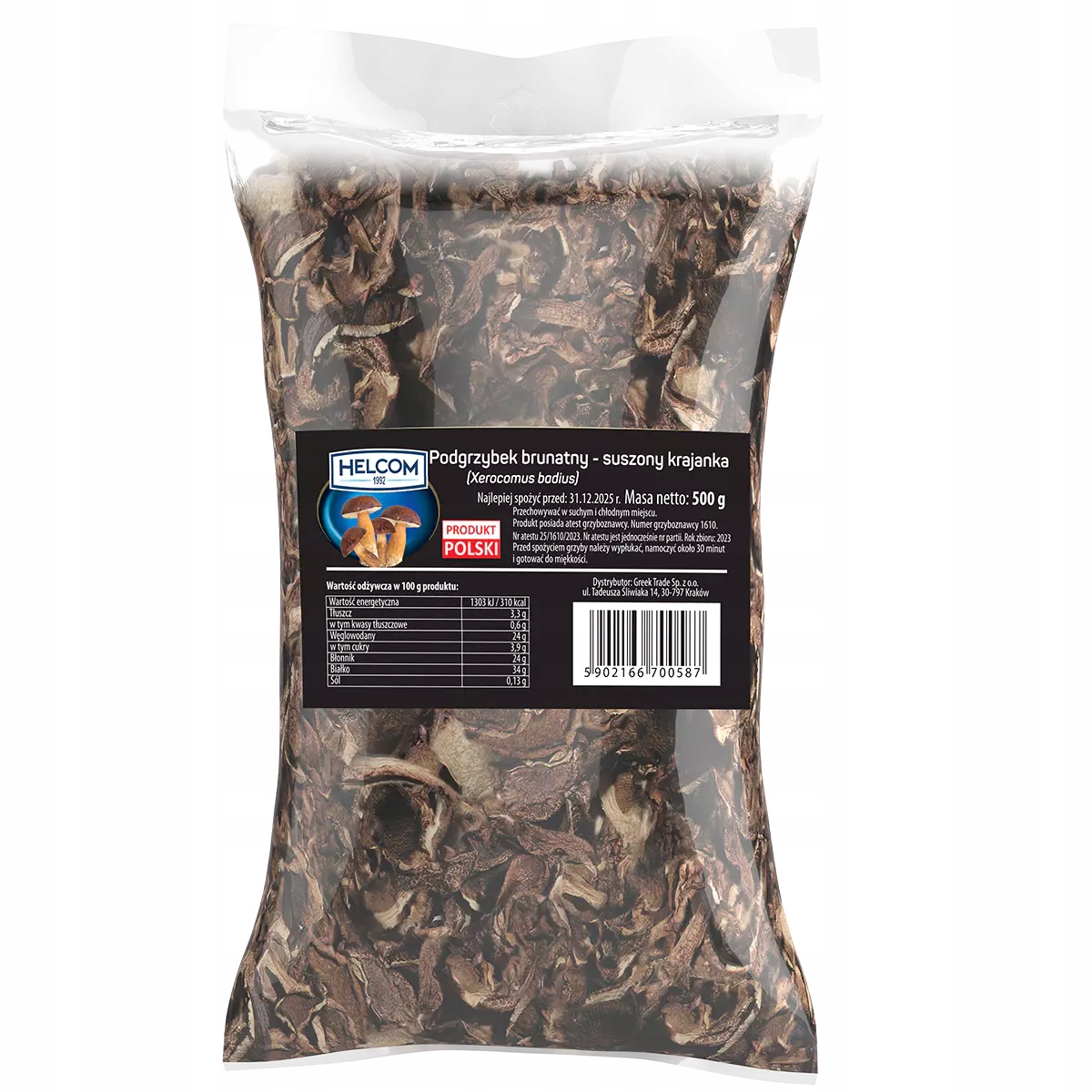 Helcom Podgrzybek Brunatny Suszony Krajanka 500G