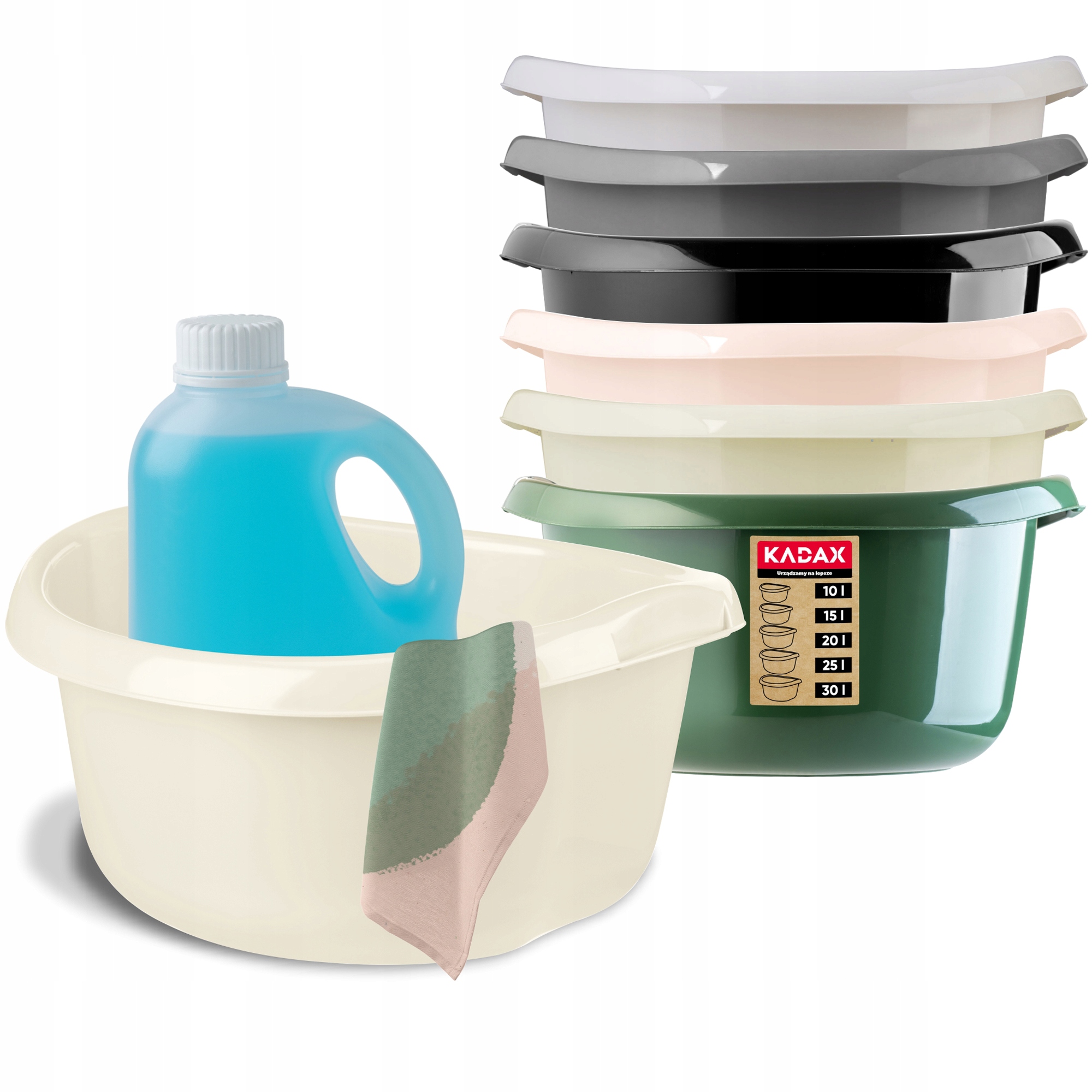 

Miska Miednica Z Uchwytami Plastikowa 25L Kremowa