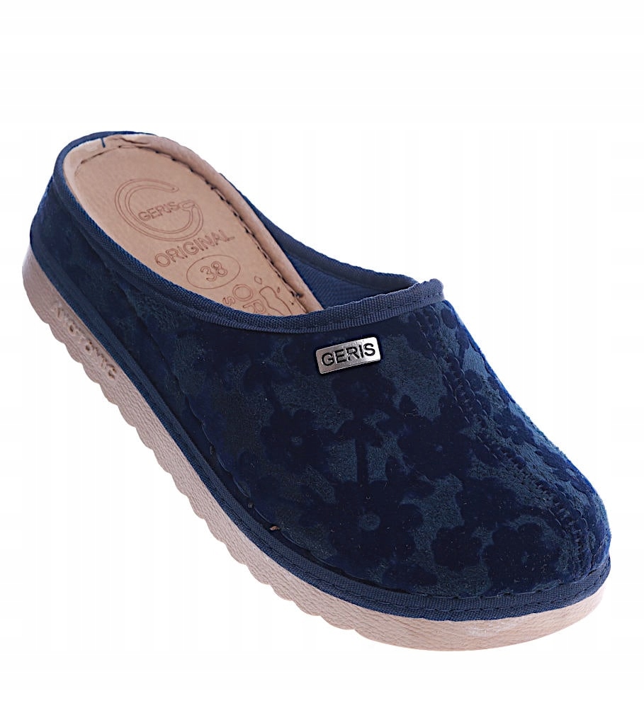 GRANATOWE ORTOPEDYCZNE KLAPKI -38- ZAKRYTE PALCE BHP NA KLINIE Marka inna