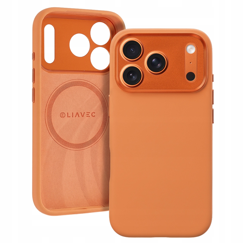 Etui do iPhone 17 Pro Max Liavec Silk Shield Metal Frame pomarańczowy