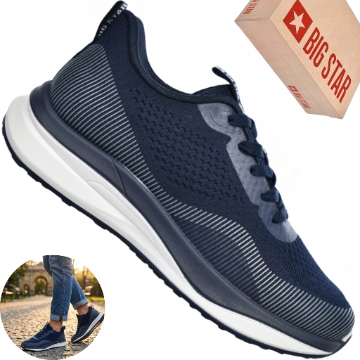 Pánské boty Big Star TT174253, modré, sportovní tenisky, síťovina