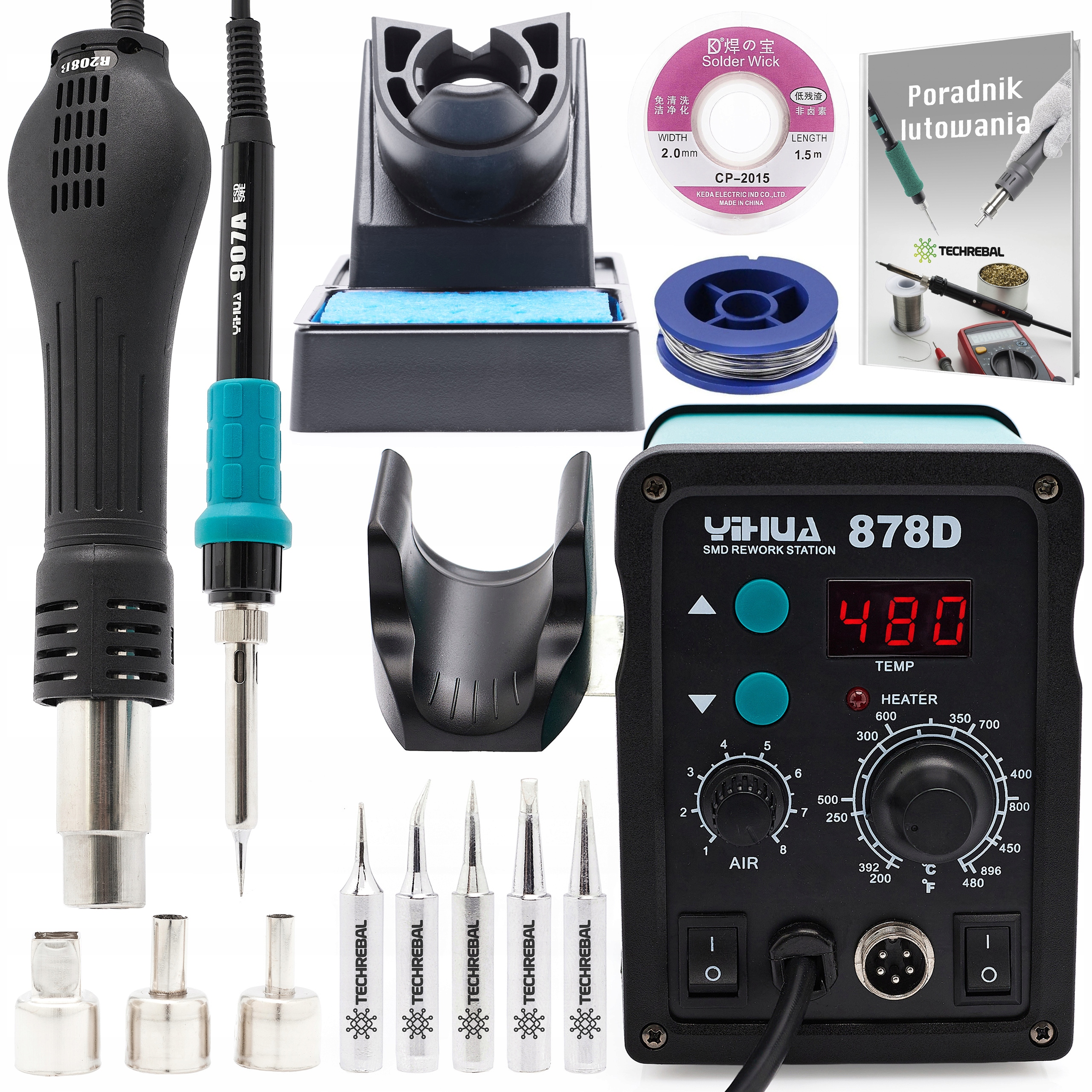 Pájecí Stanice Pájecí Pero Hot-air Horký Vzduch 2V1 Yihua 878D