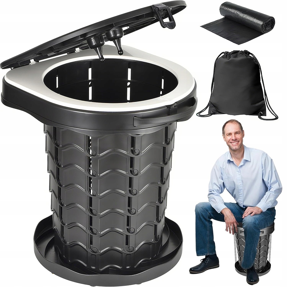 Skládací přenosná toaleta Malé rozměry 7.5 cm Po složení prutu