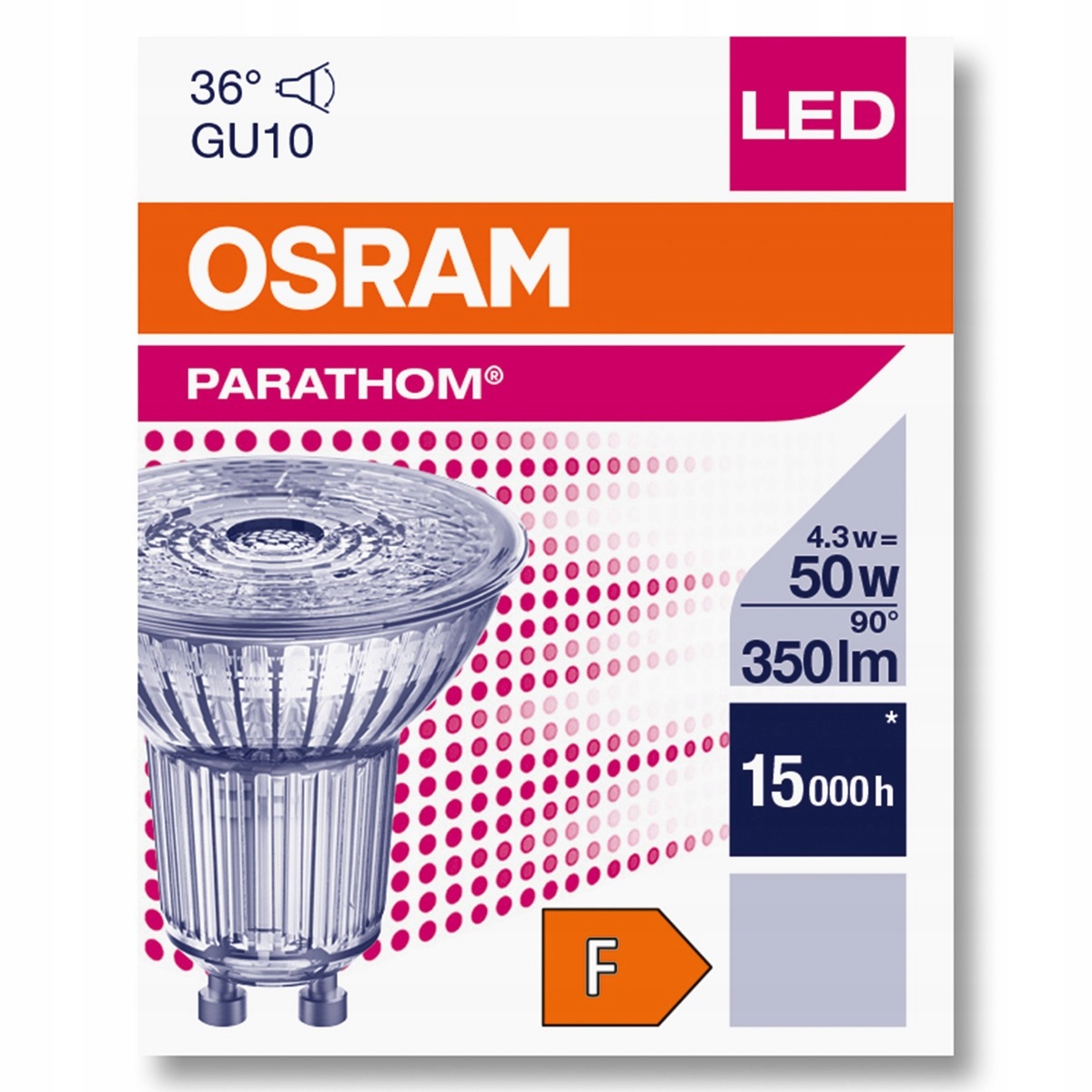 LED GU10 4.3W Parathom 4000K 36 8078 OSRAM