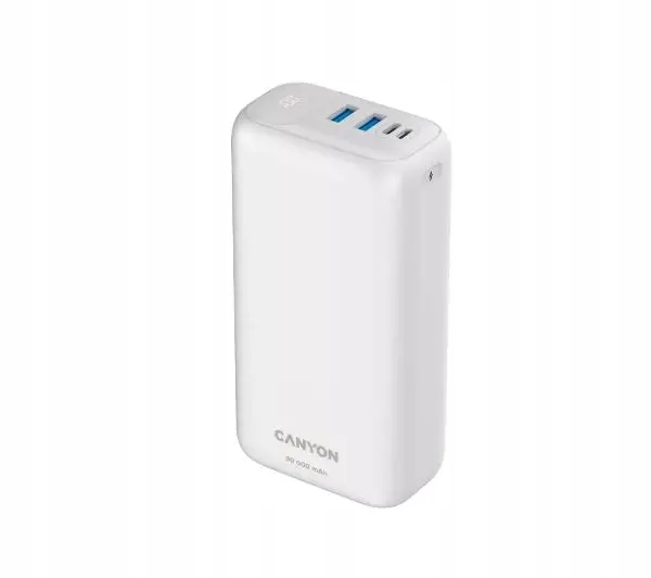 Powerbank Canyon PB-301 Biały 30000mAh Oc 3.0 Pd 20W Szybkie ładowanie