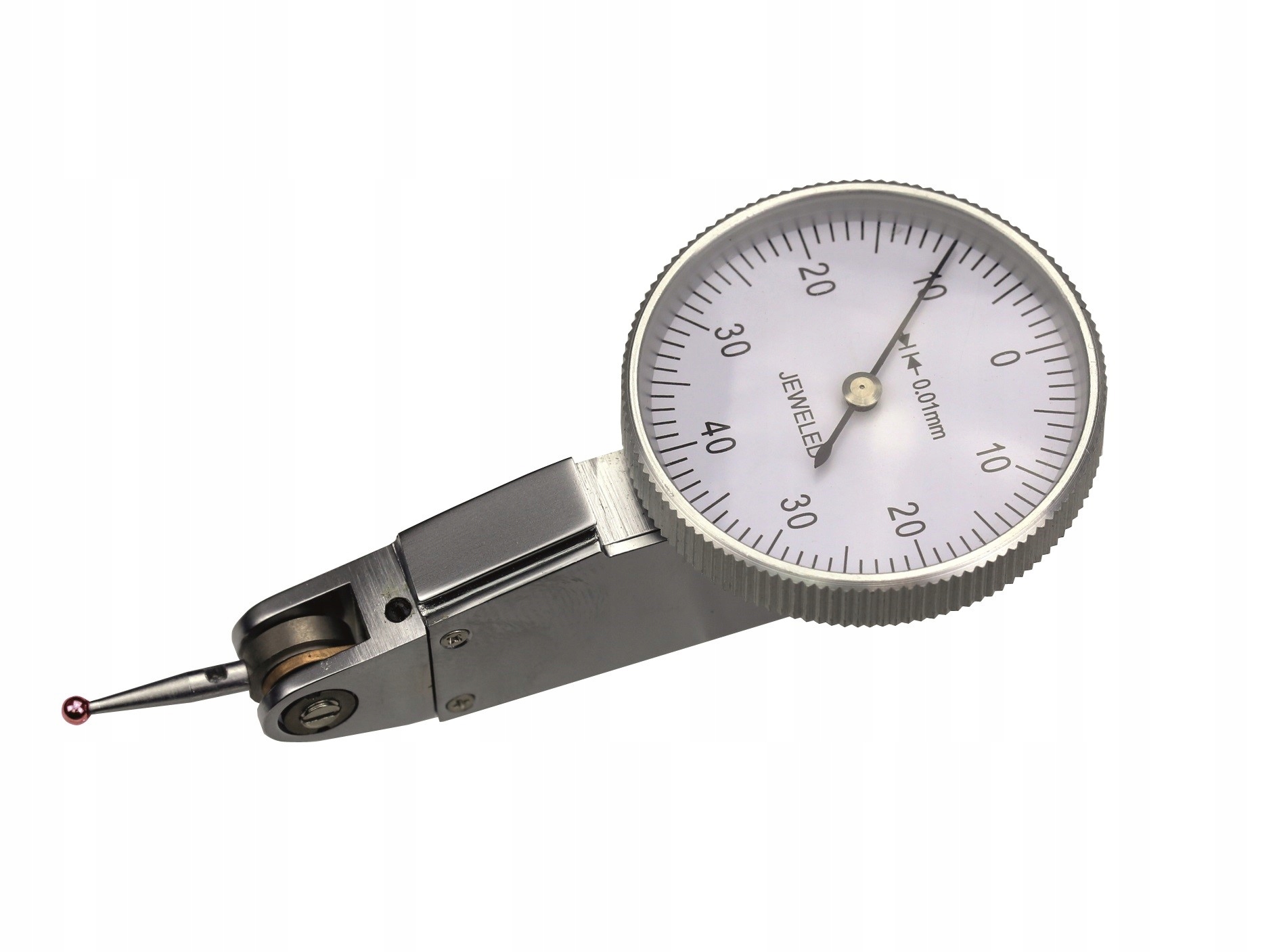 Úchylkoměr číselníkový páčkový horizontální 0,8 x 0,01 mm, Ø 32 mm