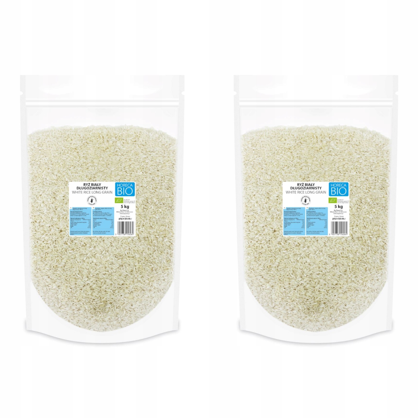 2x Ryż Biały Długoziarnisty Bezglutenowy Bio 5 kg Horeca Bio Planet