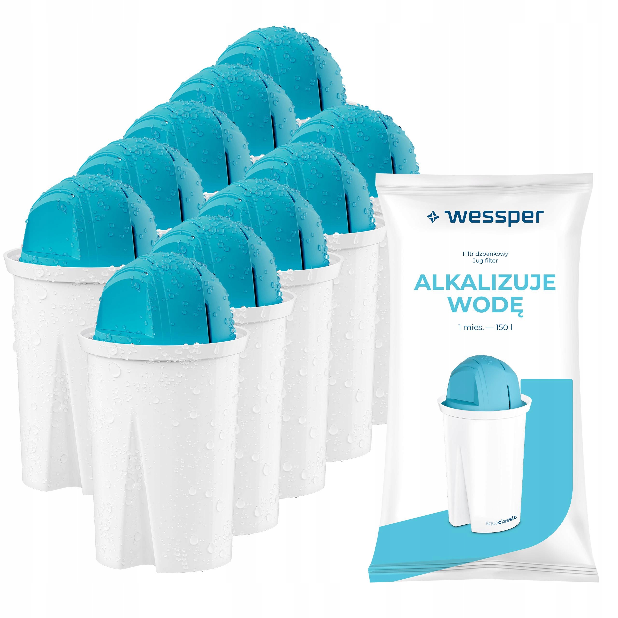 Filtr na vodu Wessper aquaclassic Alkaline pH+ pro džbány Brita 10 kusů