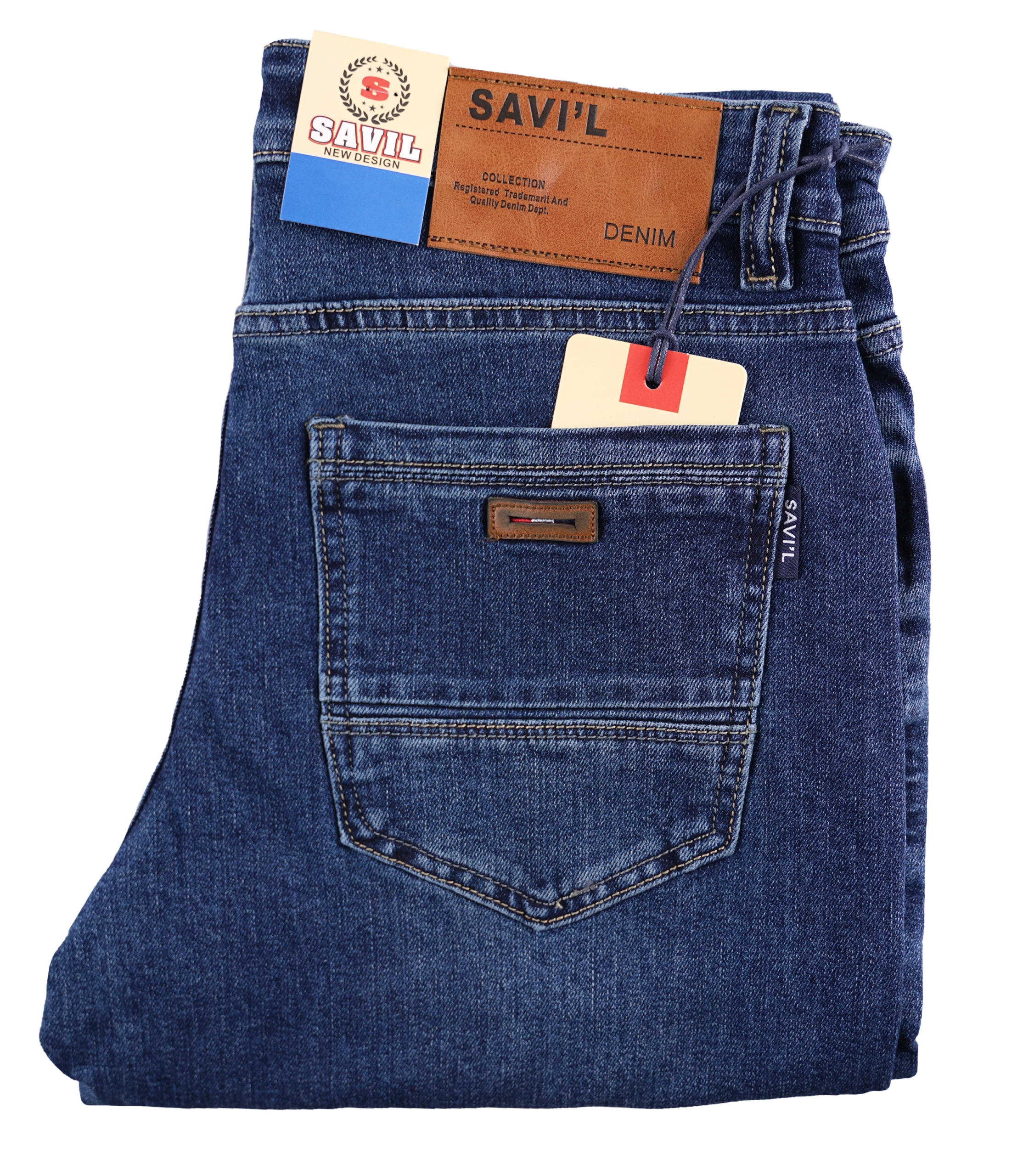 Spodnie męskie jeansowe klasyczne niebieskie proste dżinsy W41 L32 110-116