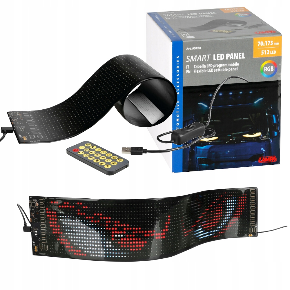 Inteligentny panel Led konfigurowalny panel Led 512 diod Led 70x173 mm