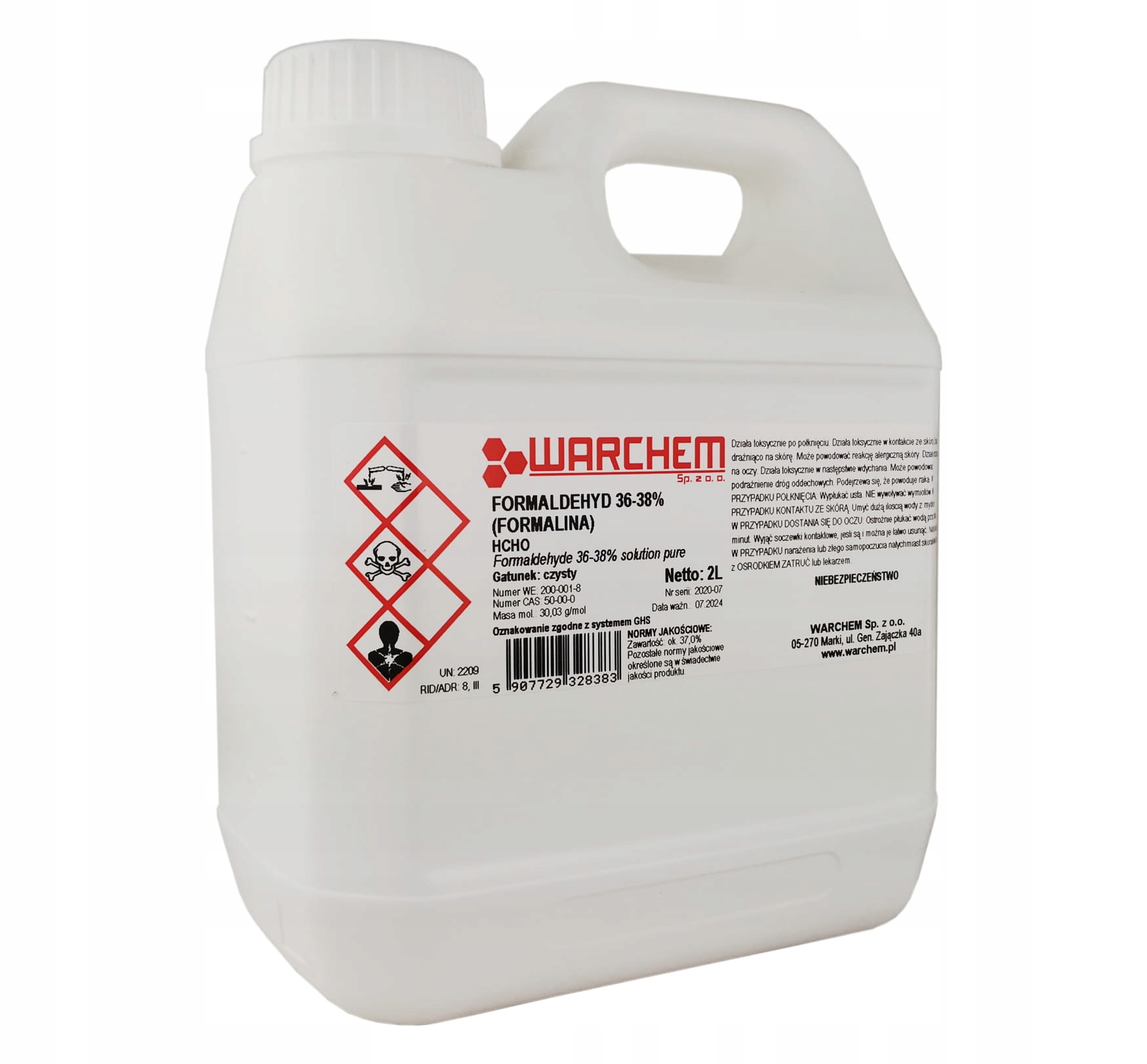 

Formaldehyd r-r 36-38% (formalina) czysty 2L