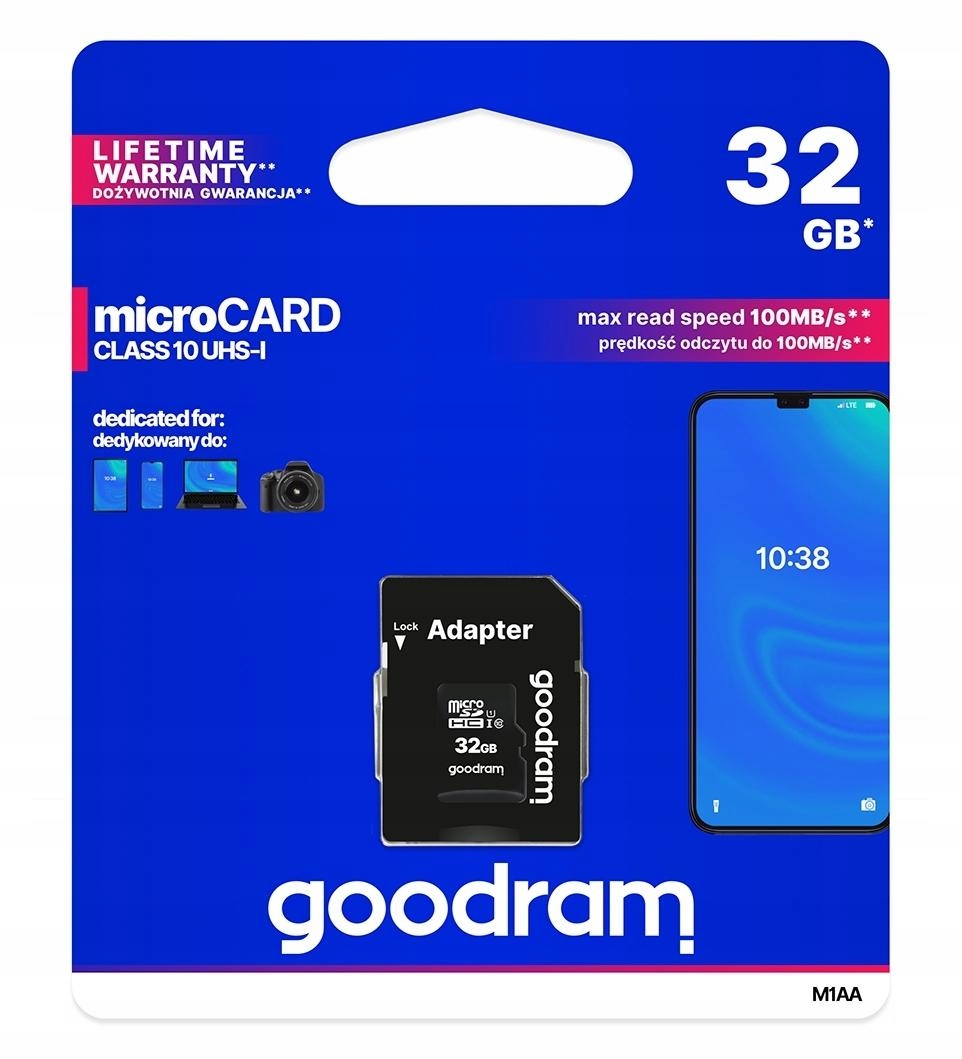 

Karta pamięci Goodram micro Sd Sdhc 32GB Adapter