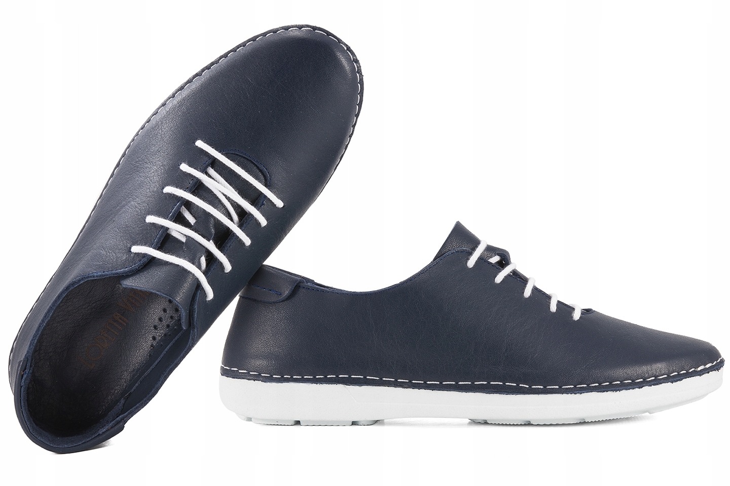 Loretta Vitale 221 Dámské Kožené Polobotky tmavě modré 40