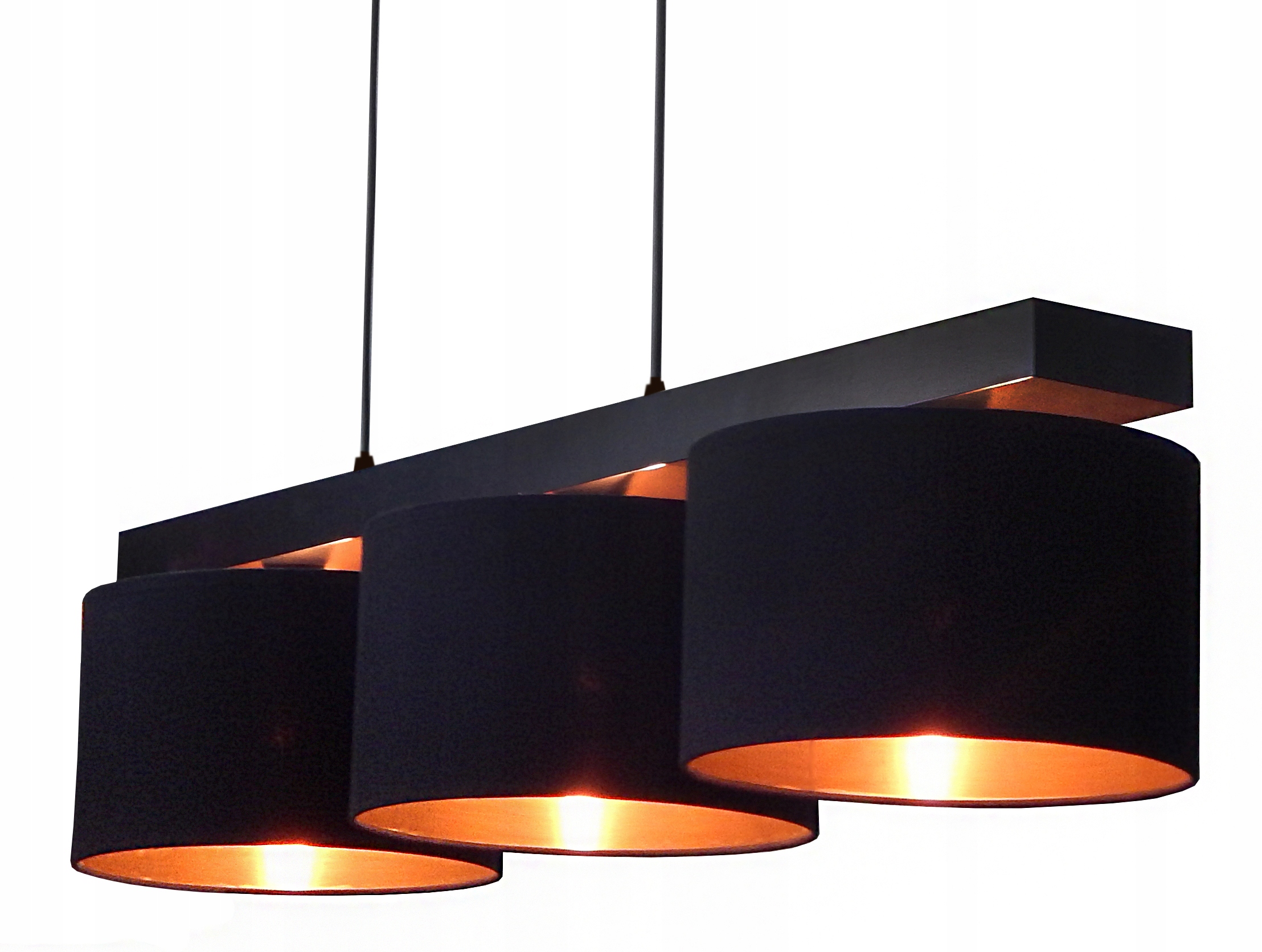 

Lampa Wisząca/sufitowa 012-3W Drewno, Abażur,miedź