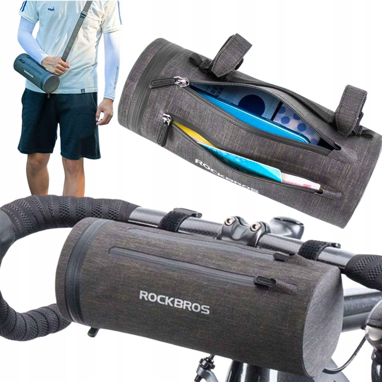 Torba Rowerowa Wodoodporna Sakwa Na Rower Na Kierownicę Duża 2L Rockbros