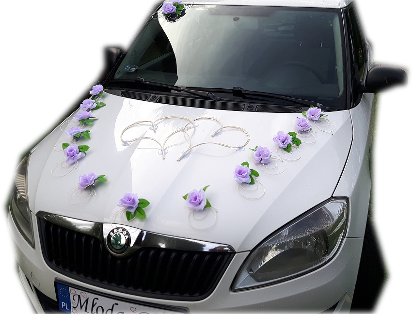 

Ślubny Stroik na auto samochód Liliowy 228