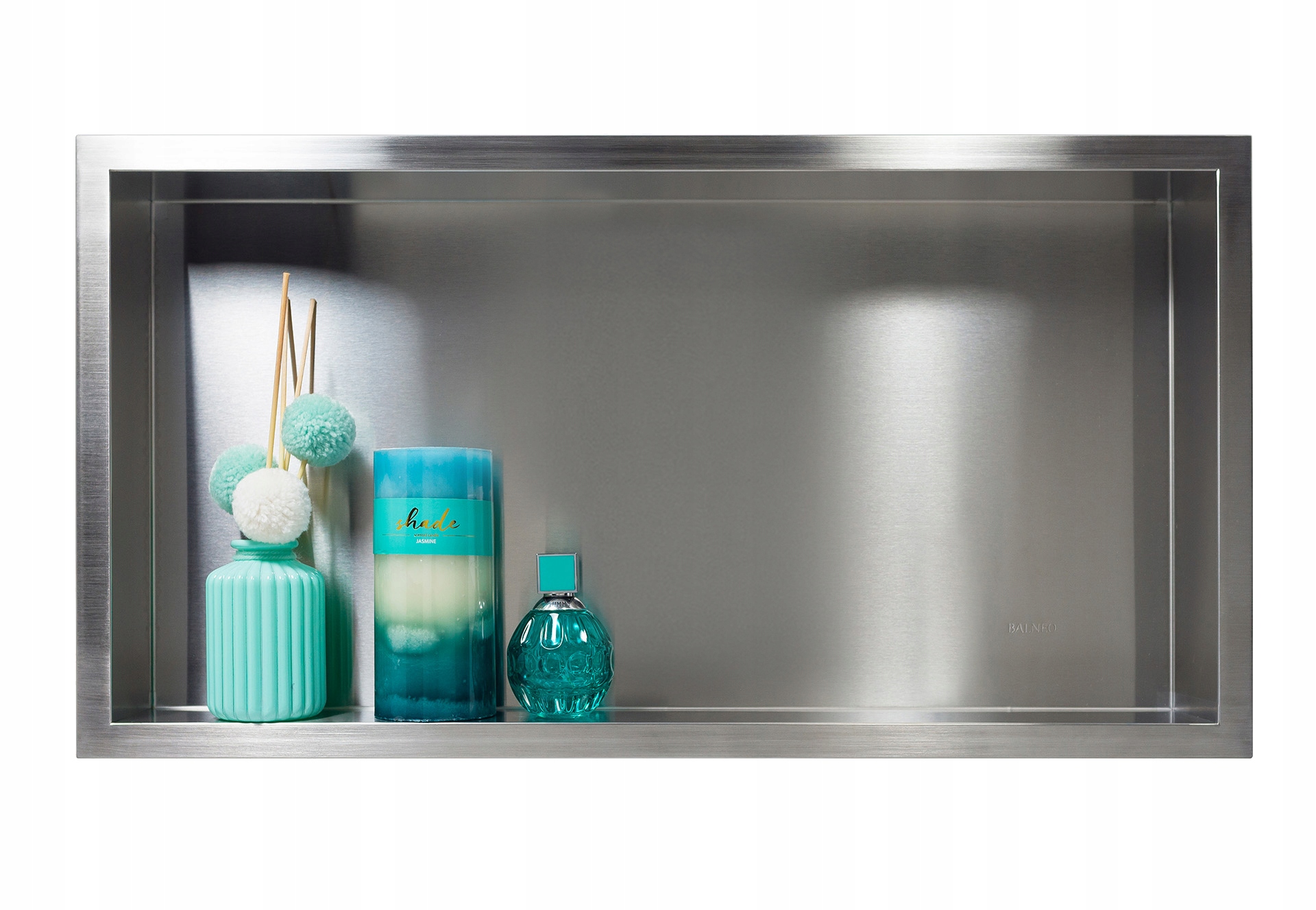 Balneo Kúpeľňová Vstavaná Polica 60x30x7 cm Inox Nerez Wall-box One