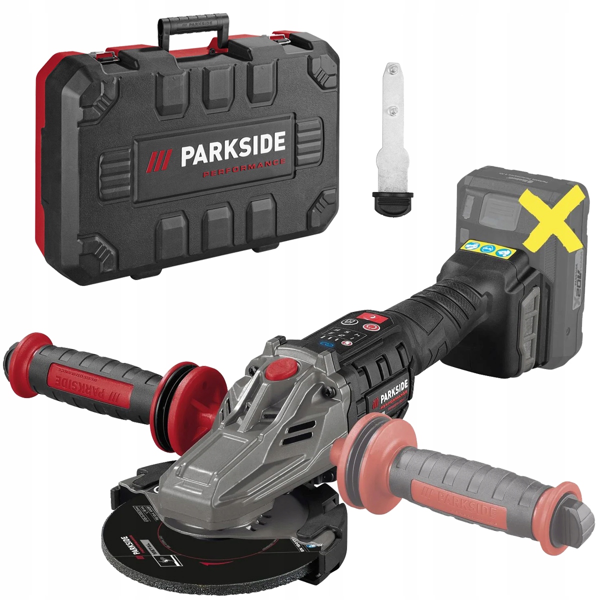 Akumulatorowa Szlifierka Kątowa Parkside Ppwsfa C4 20V Kątówka Walizka