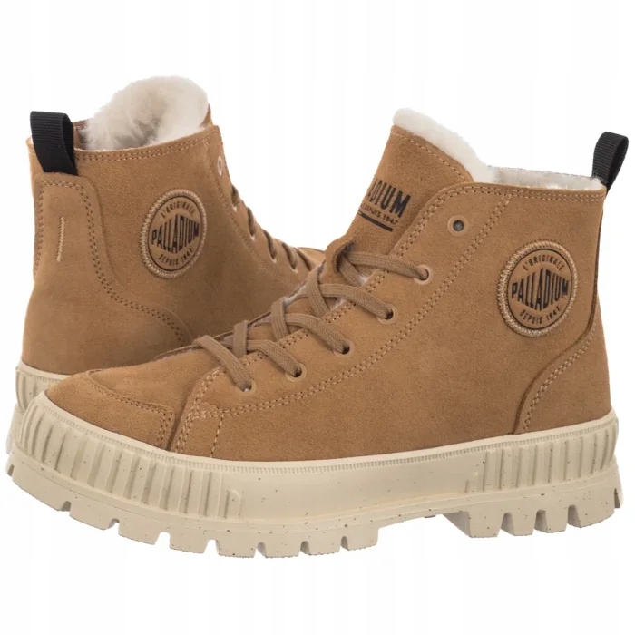 Boty Trapery Palladium Pallashock Zip Warm Dear Brown 74353 Béžová