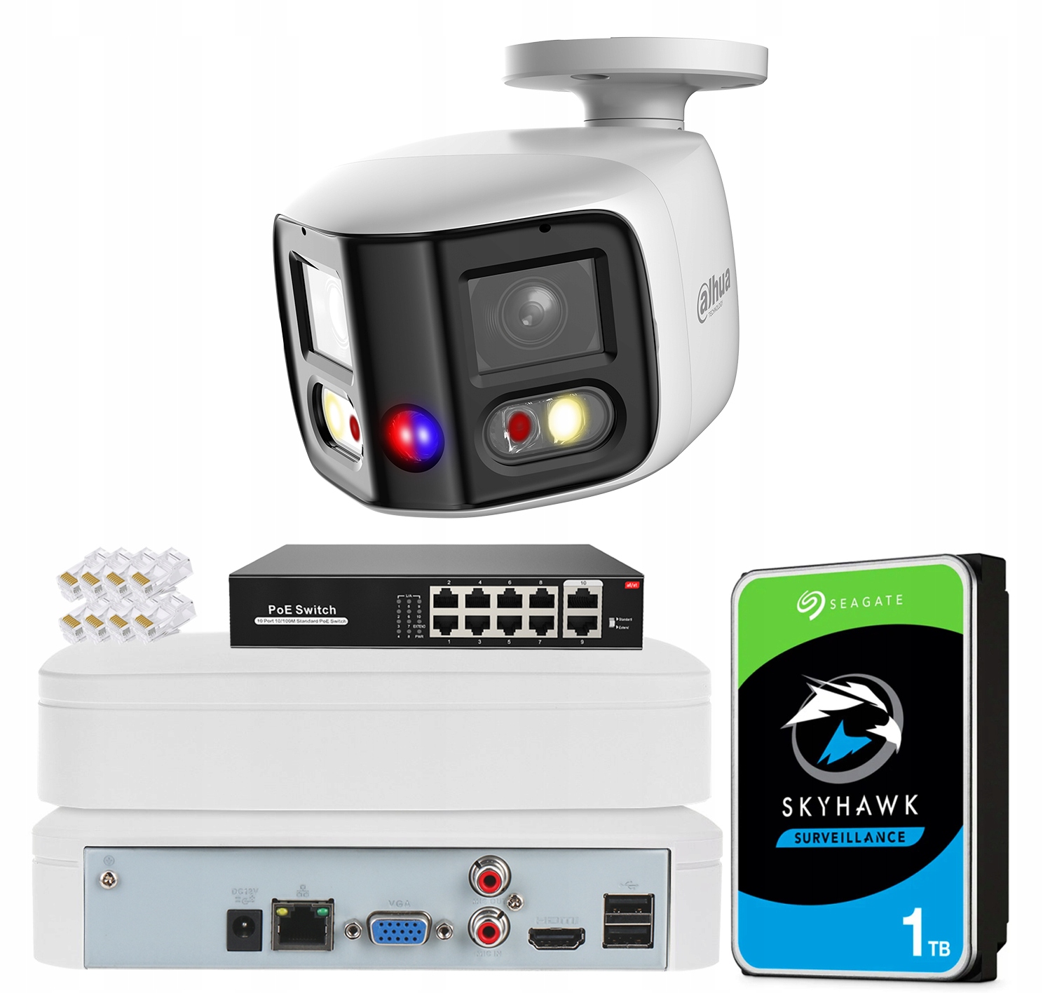 Sada Dahua 8Mpx kamera IPC-PFW3849S-A180-E2-AS-PV Panorama TiOC WizSense