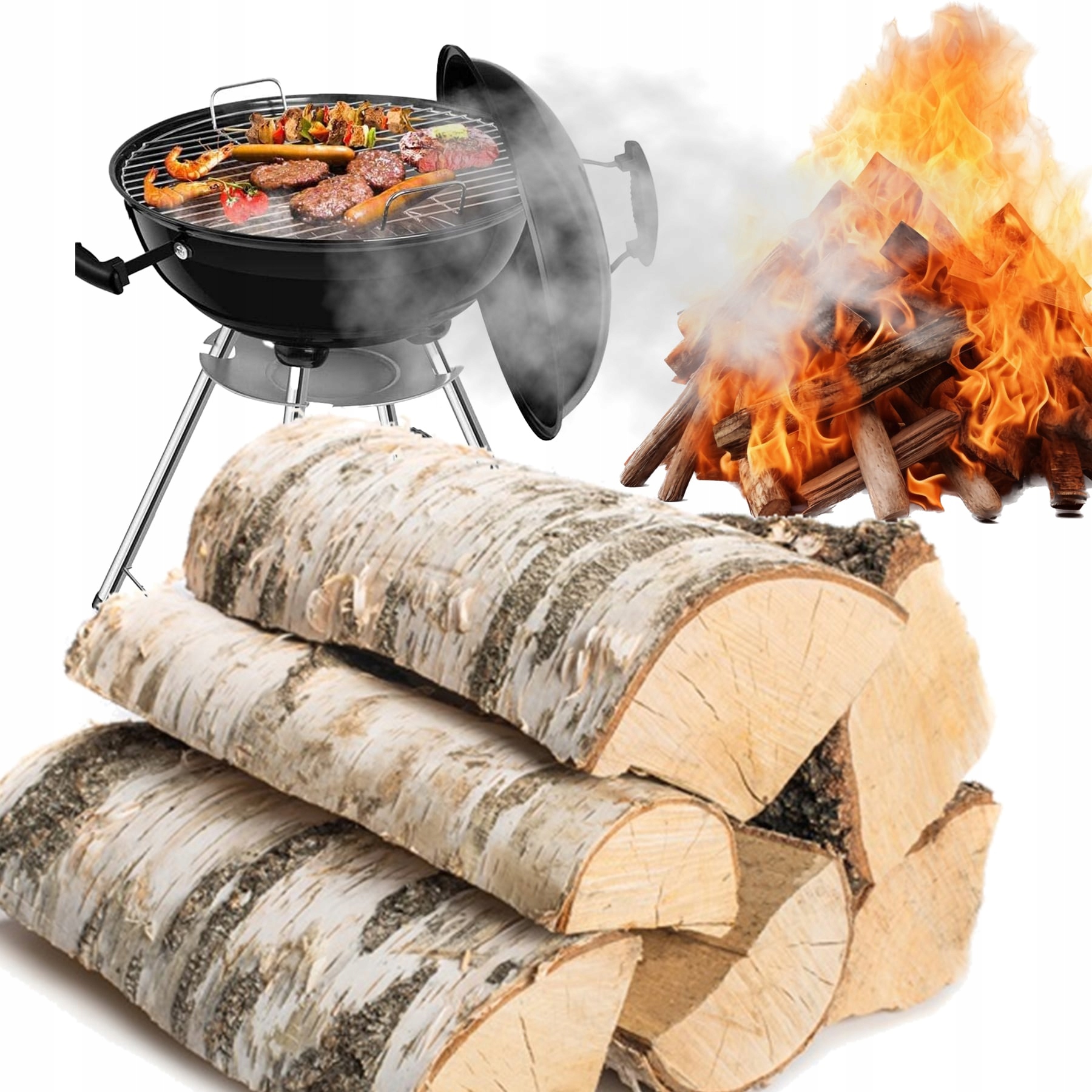 DREWNO DO OGNISKA NA GRILA PALENISKO BRZOZA 15KG OPAŁ DREWNO OPAŁOWE BRZOZA