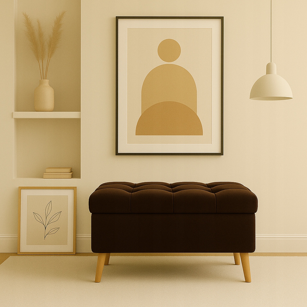 Pufa s úložným priestorom, otvárateľná taburetka, podnožka, čalúnená lavička, prešívaná