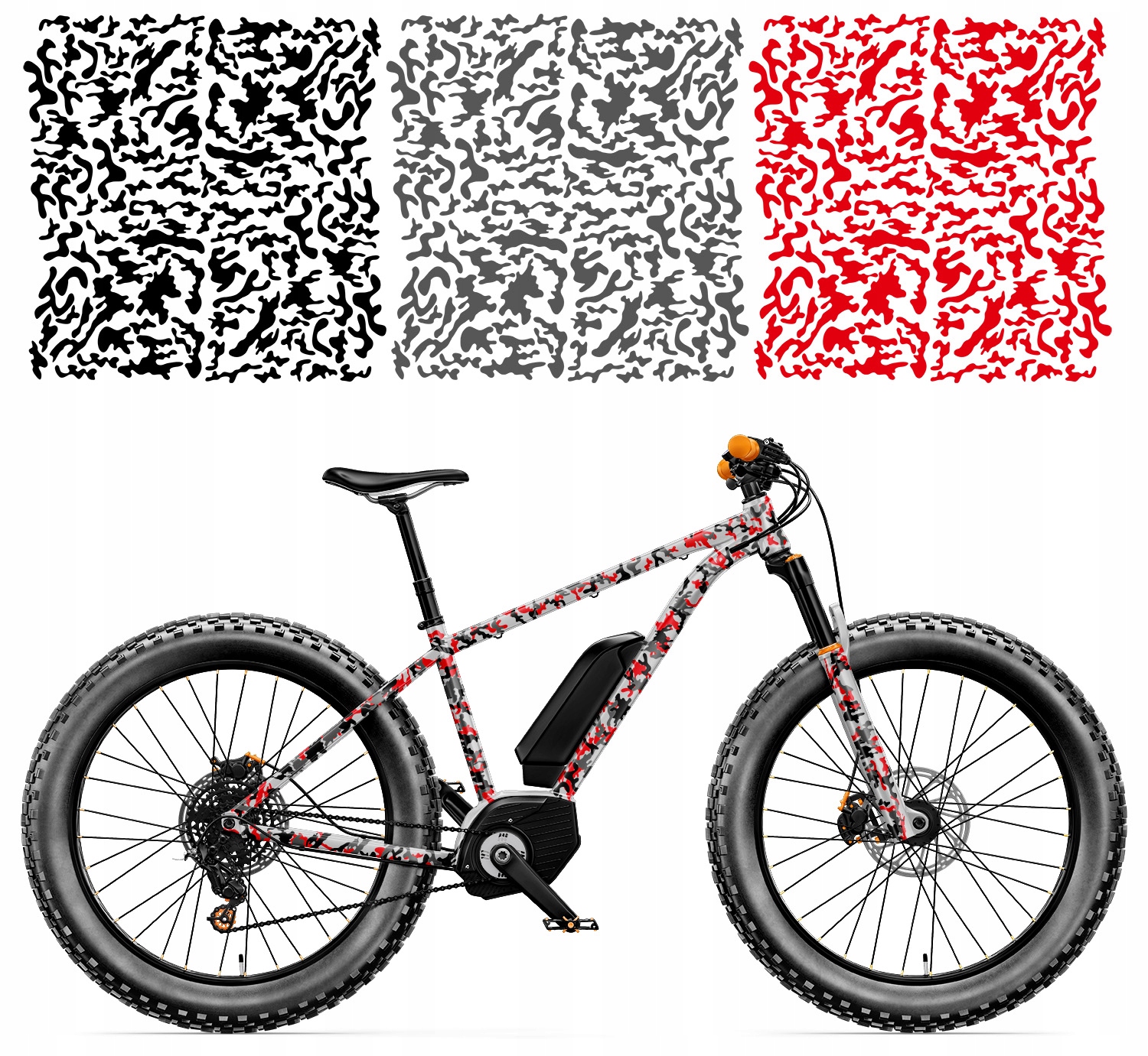 Samolepky na horská kola Camo Maskáčový sada 3 barev