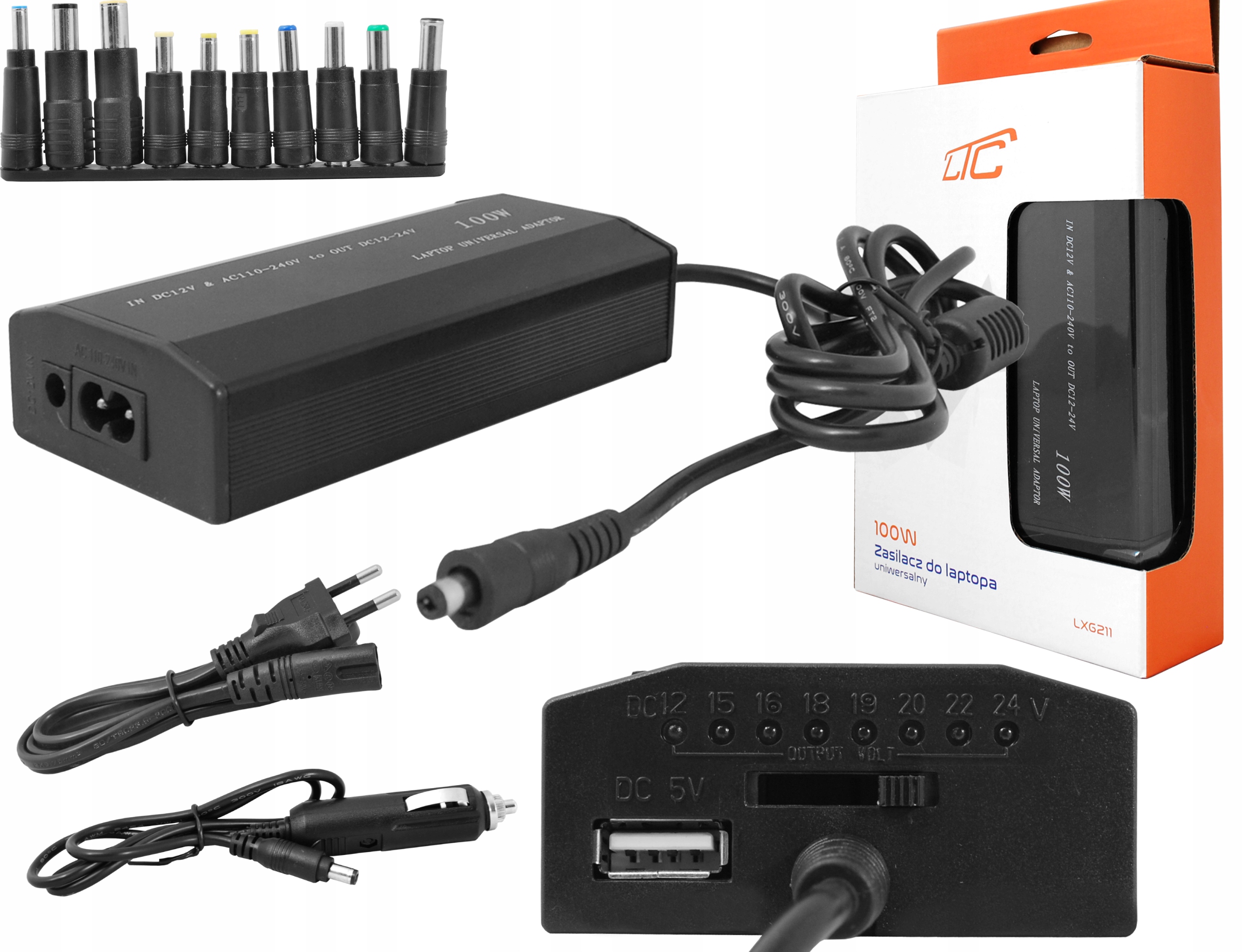 

Uniwersalny Zasilacz Ładowarka Do Laptopa 100W