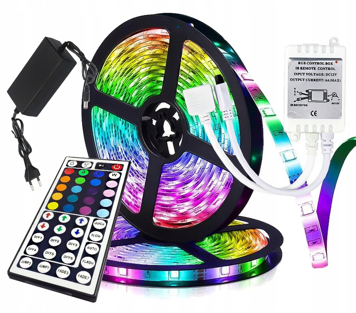 

5M Zestaw Taśma Led 5050SMD Wodoodporna Rgb +pilot