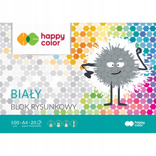 

Blok rysunkowy A4 Happy Color biały, 20 ark.