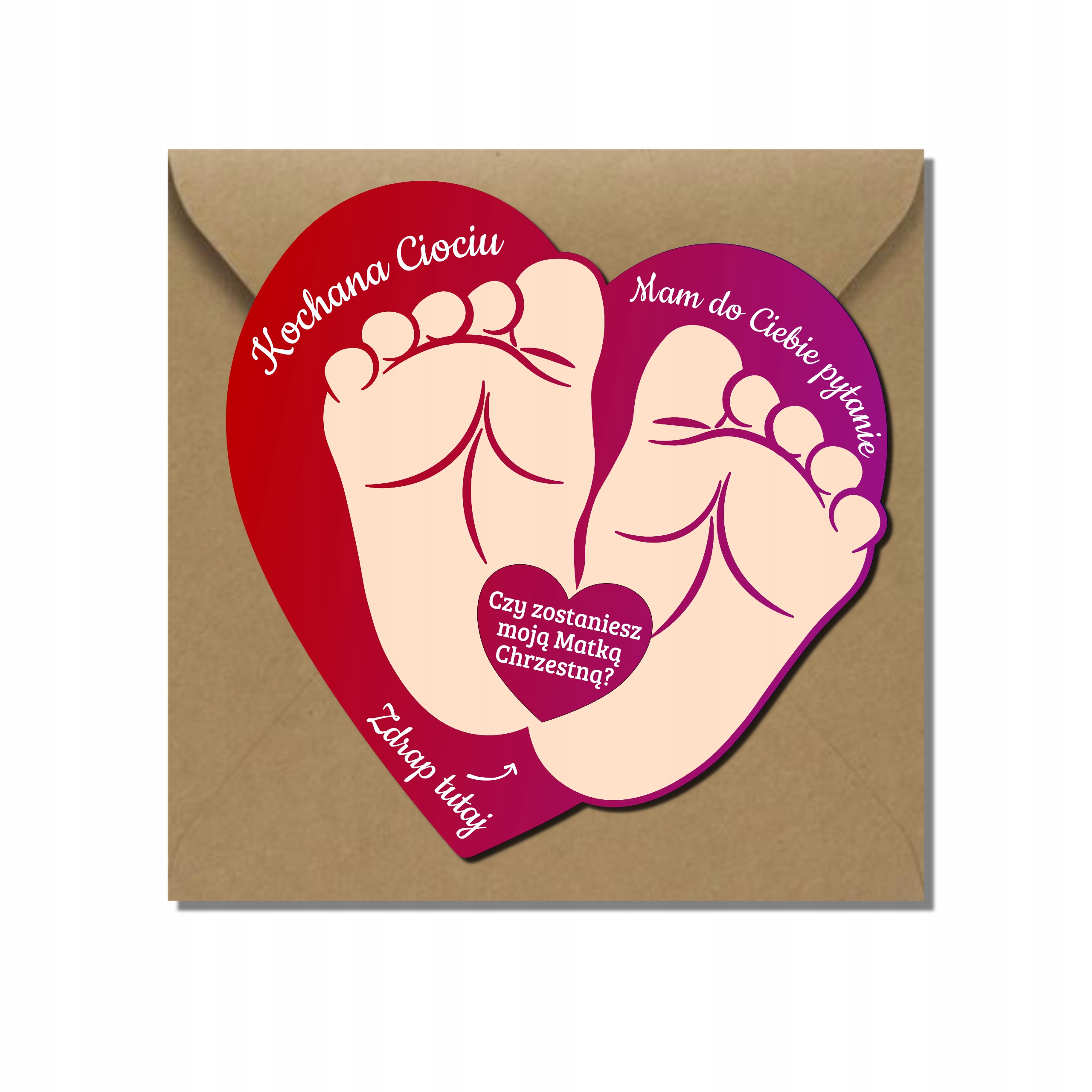 KARTKA ZDRAPKA Czy Zostaniesz moją Matką Chrzestną Prośba Kolor dominujący róże i fiolety