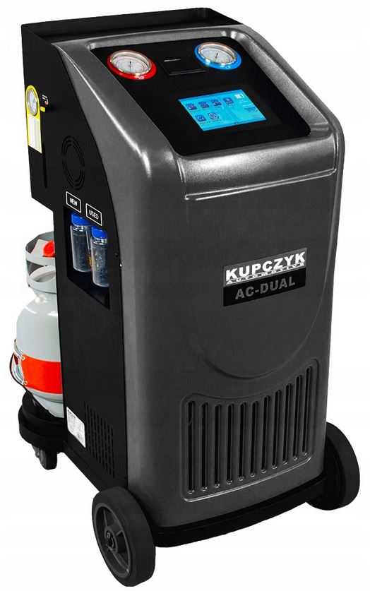 Stacja Klimatyzacji PL 2 czynniki R134A R1234YF drukarka Kupczyk DUAL-GAS Pojemność zbiornika 10 kg